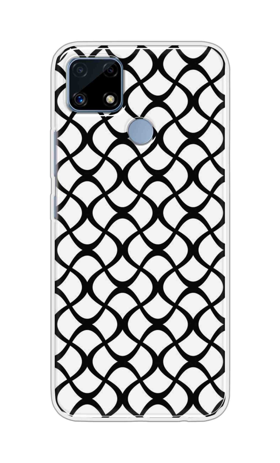 Coberta Back Cover For Realme C25s Back Cover Stylish Case - Black Zig Zag Design D16590