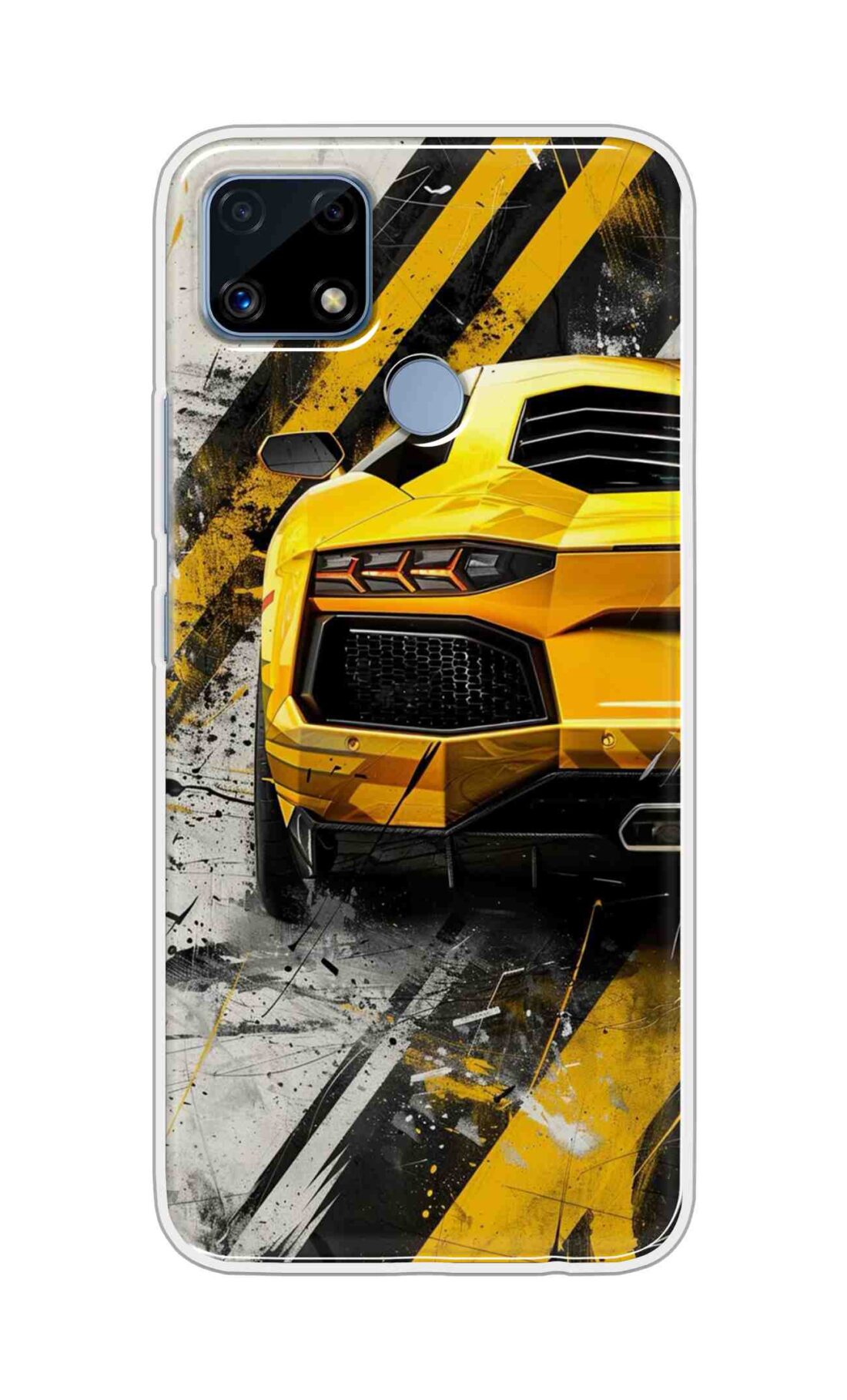 Coberta Back Cover For Realme C25s Back Cover Stylish Case - Yellow Modified Car Design D16618