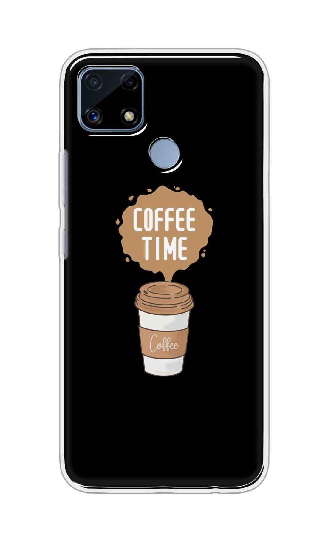 Coberta Back Cover For Realme C25s Back Cover Stylish Case - Coffee Time in Black Design D16647