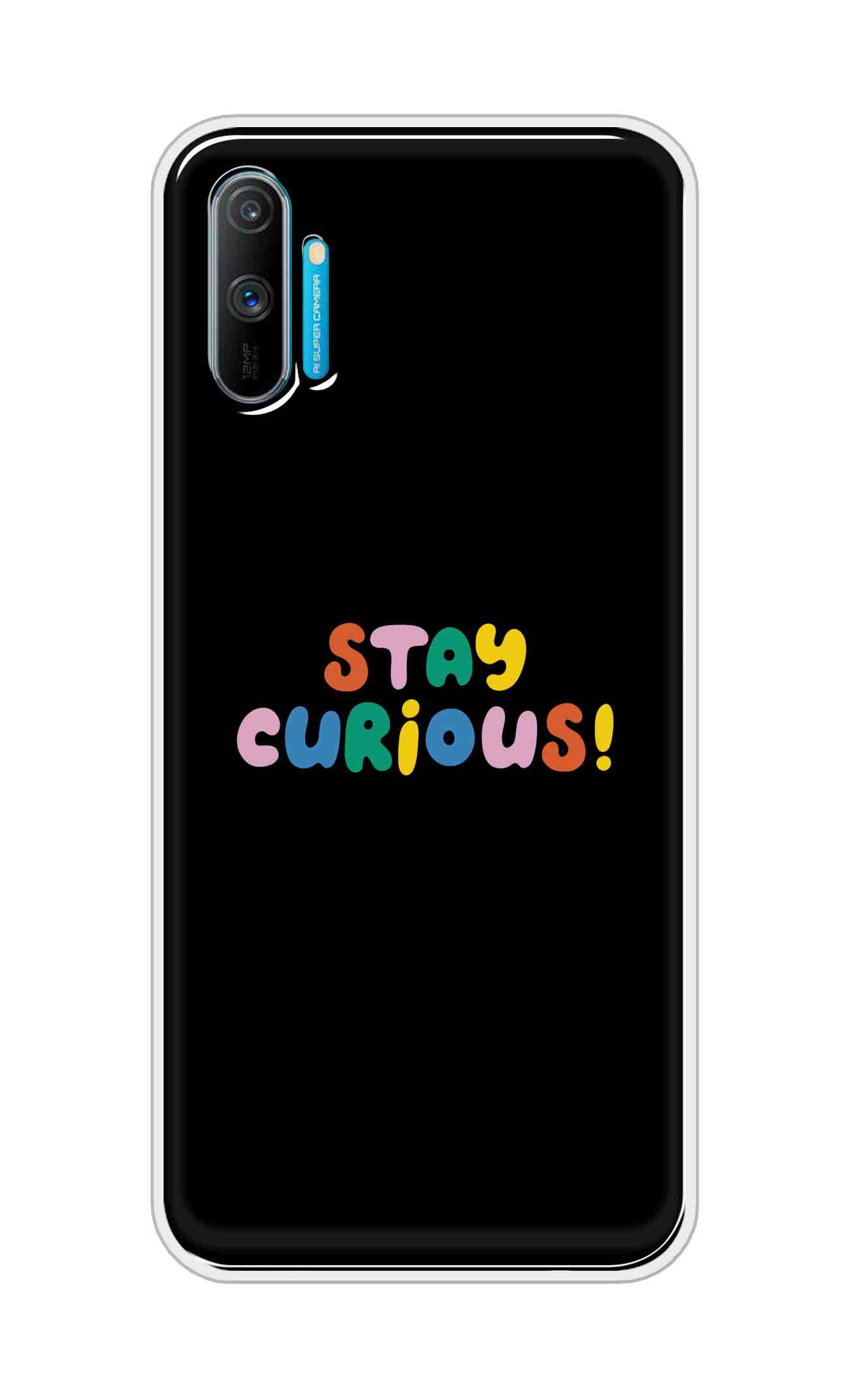 Coberta Back Cover For Realme C3 Back Cover Stylish Case - Stay Curious in Black Design D16515