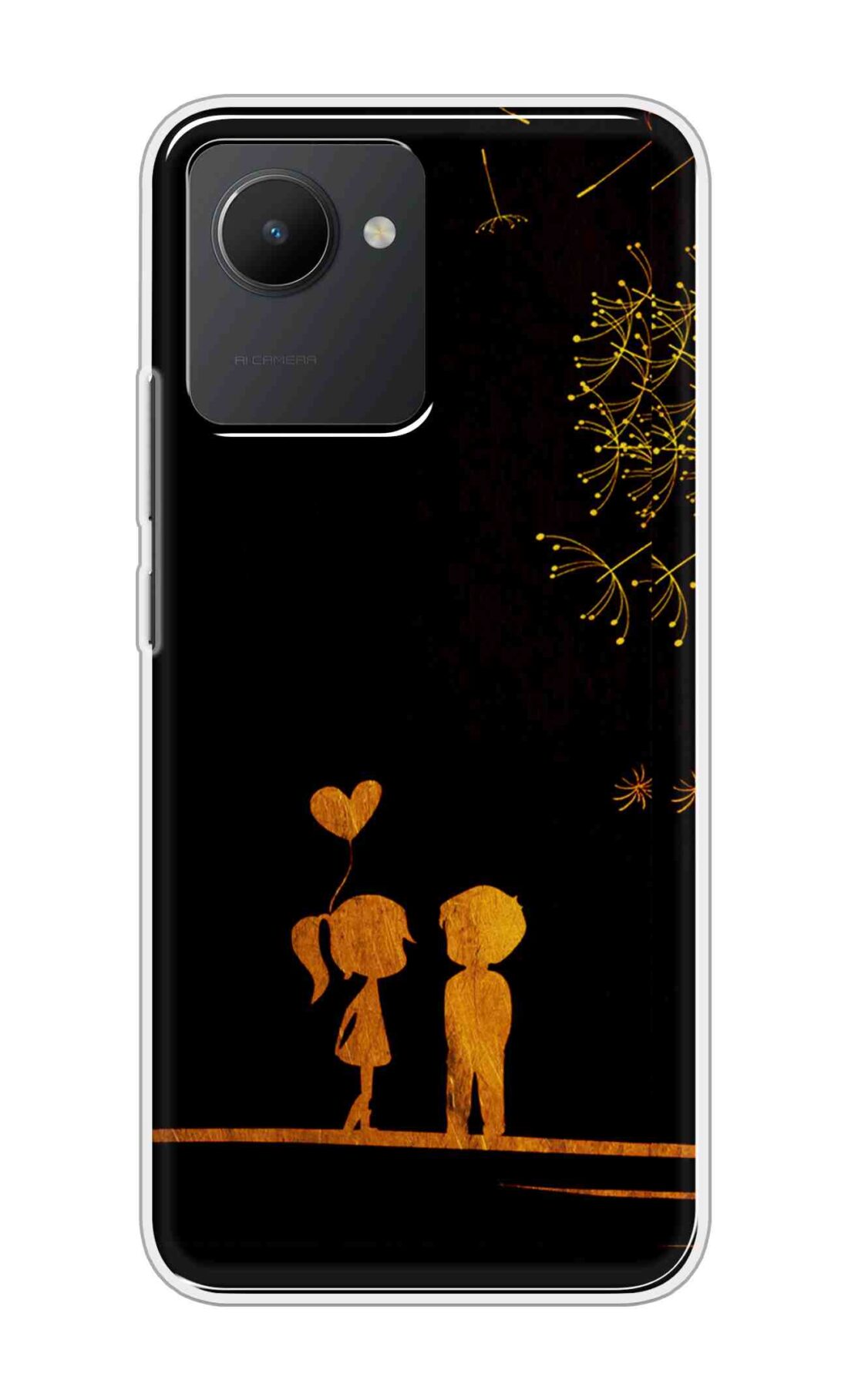Coberta Back Cover For Realme C30 Back Cover Stylish Case - Girl and Boy Love in Black Design D11017