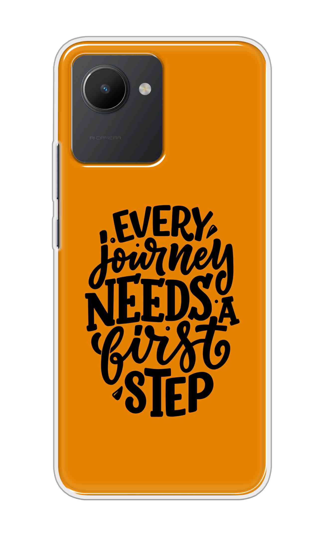 Coberta Back Cover For Realme C30 Back Cover Stylish Case - Every Journey Needs a First Step in Orange Design D16503