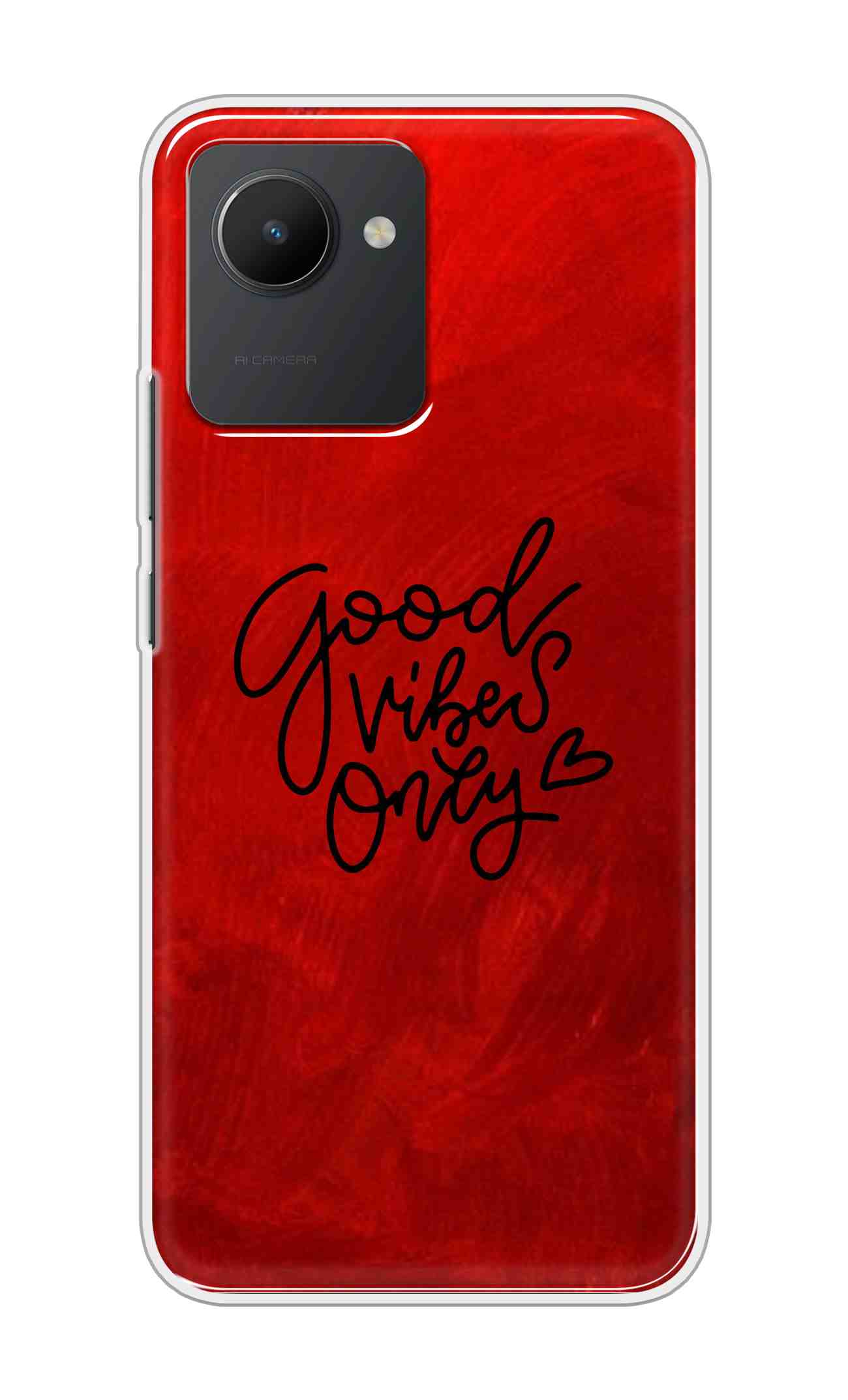 Coberta Back Cover For Realme C30 Back Cover Stylish Case - Good Vibes Only in Red Design D16507