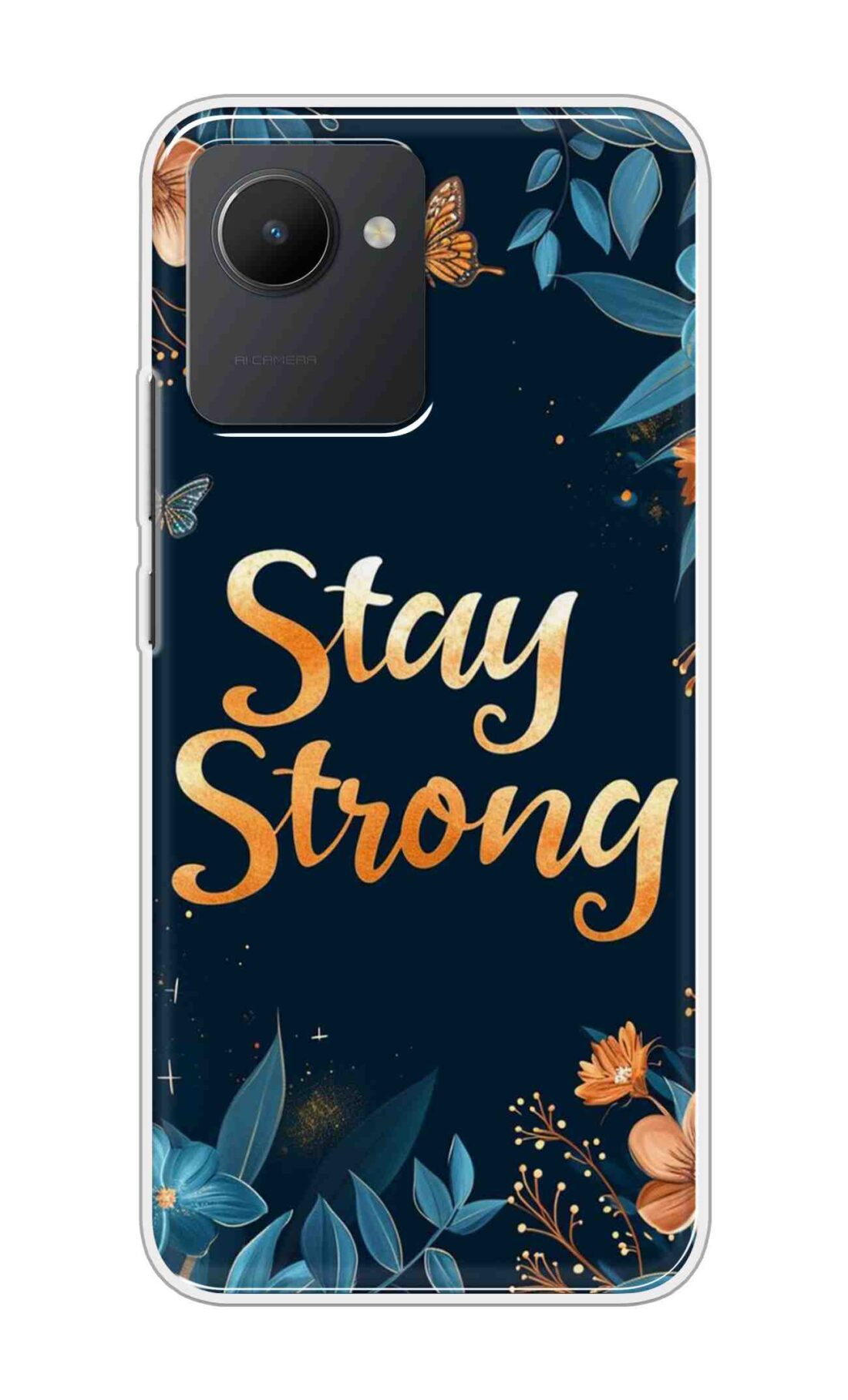 Coberta Back Cover For Realme C30 Back Cover Stylish Case - Stay Strong with Flowers Design D16514