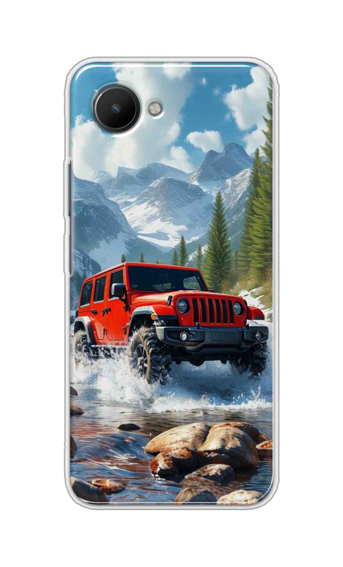Coberta Back Cover For Realme C30s Back Cover Stylish Case - Red Car in Nature Design D16513