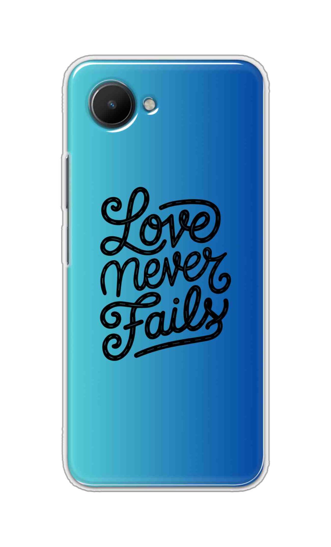 Coberta Back Cover For Realme C30s Back Cover Stylish Case - Love Never Fails in Blue Design D16643