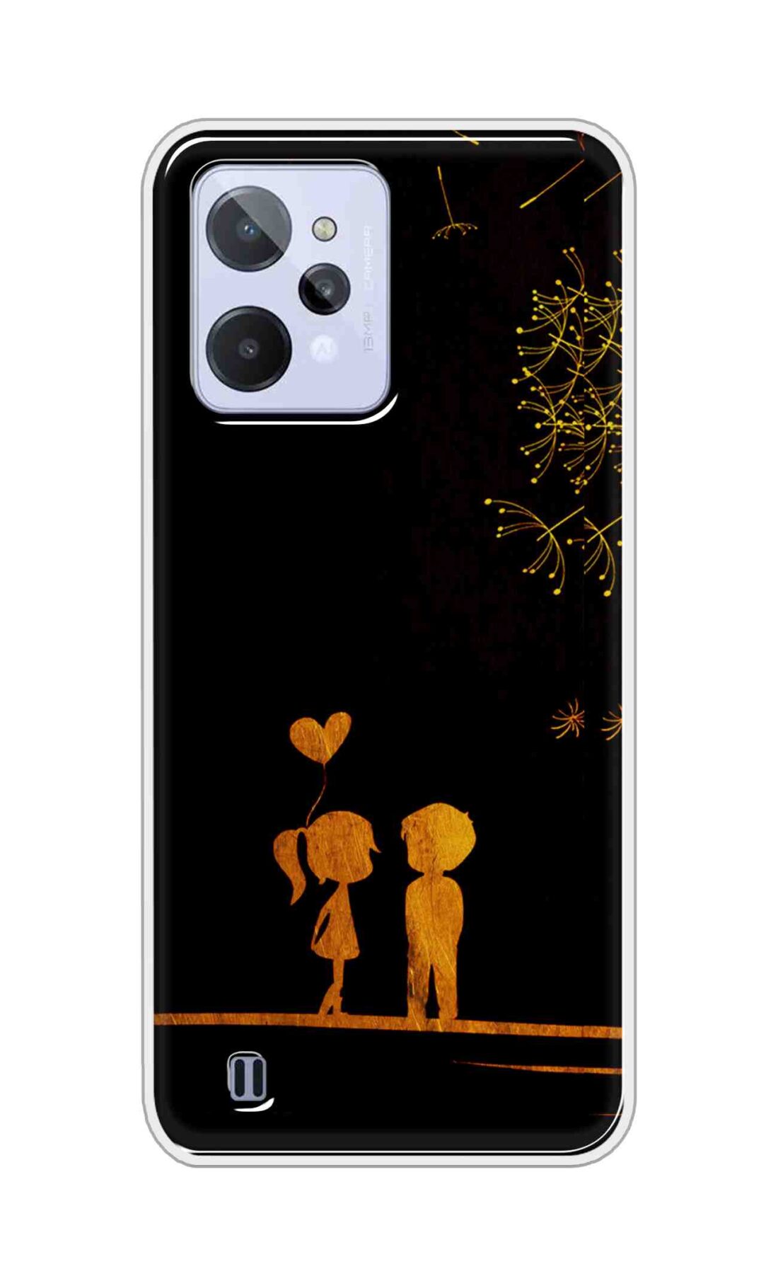 Coberta Back Cover For Realme C31 Back Cover Stylish Case - Girl and Boy Love in Black Design D11017