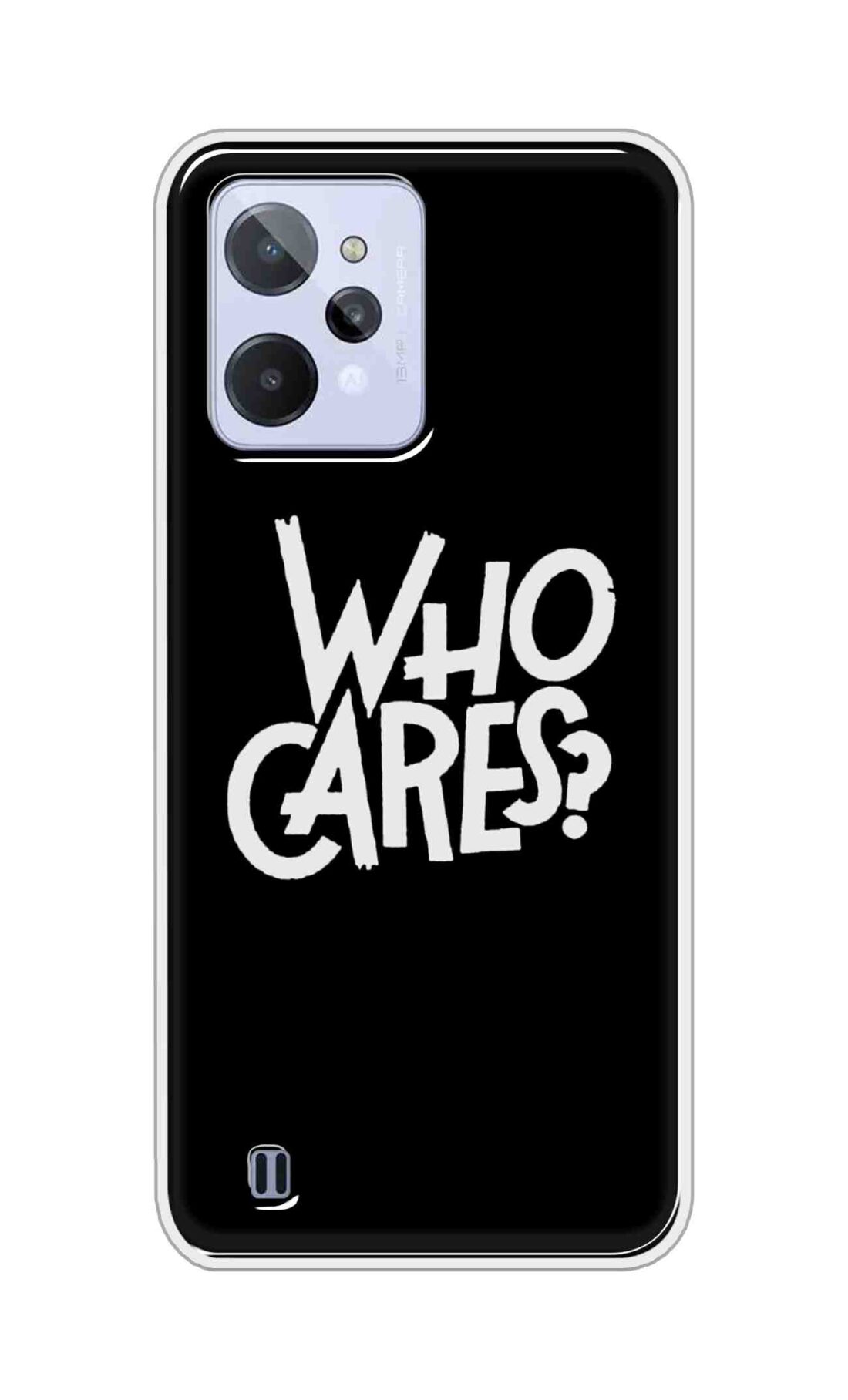 Coberta Back Cover For Realme C31 Back Cover Stylish Case - Who Cares Texts in Black Design D11066