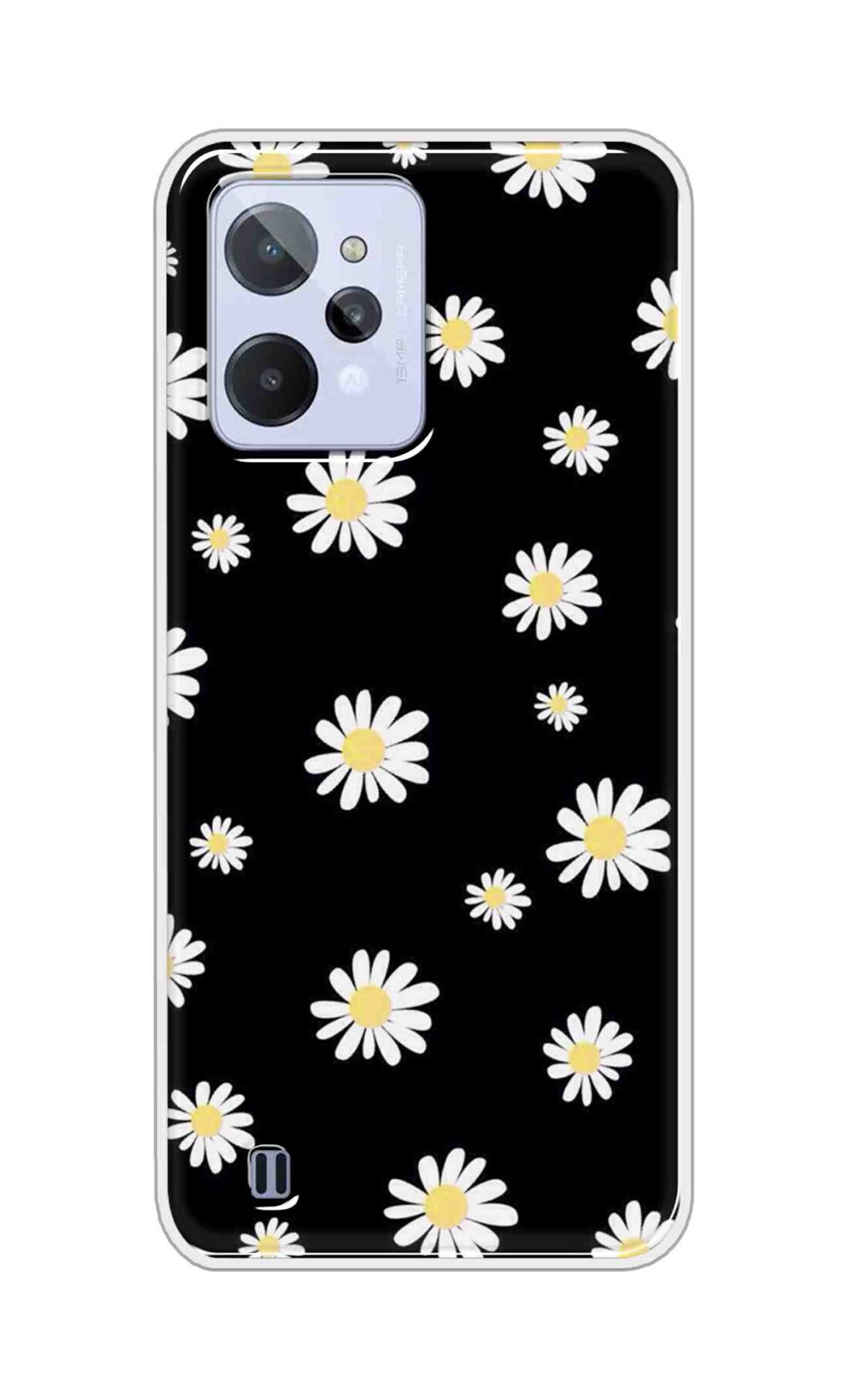 Coberta Back Cover For Realme C31 Back Cover Stylish Case - Sun Flowers in Black Design D11094