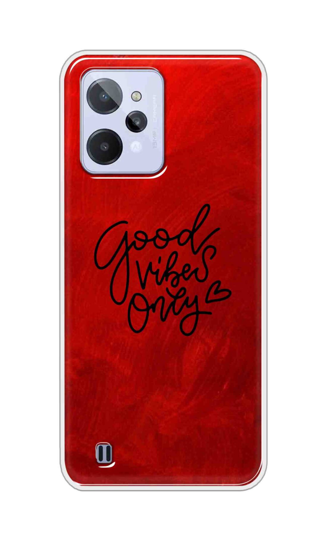 Coberta Back Cover For Realme C31 Back Cover Stylish Case - Good Vibes Only in Red Design D16507