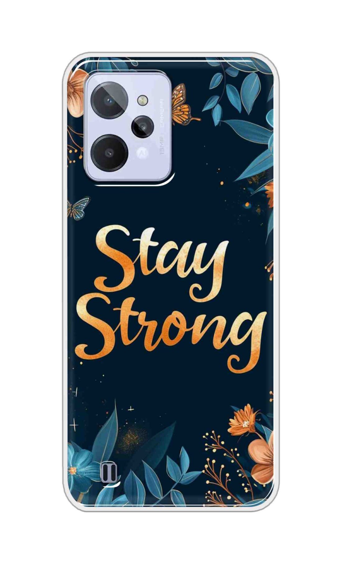 Coberta Back Cover For Realme C31 Back Cover Stylish Case - Stay Strong with Flowers Design D16514