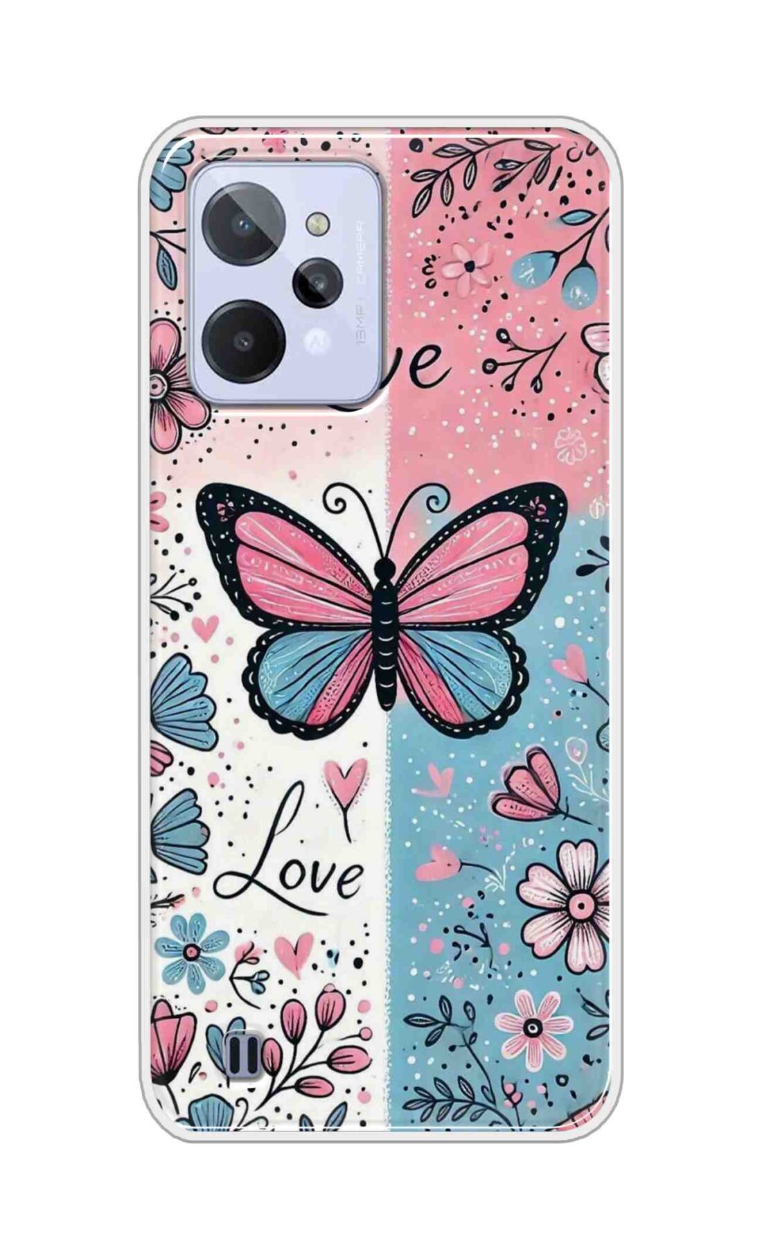Coberta Back Cover For Realme C31 Back Cover Stylish Case - Butterfly and Love Text Design D16526