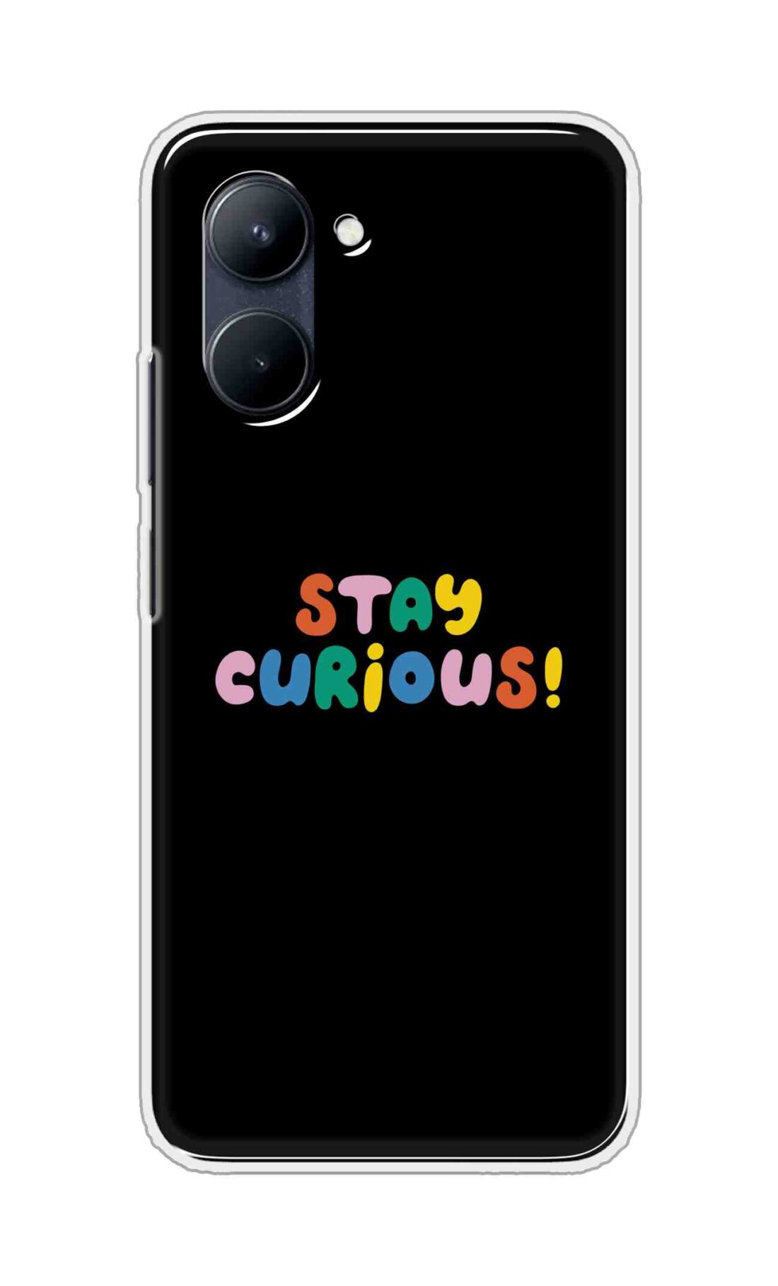 Coberta Back Cover For Realme C33 Back Cover Stylish Case - Stay Curious in Black Design D16515
