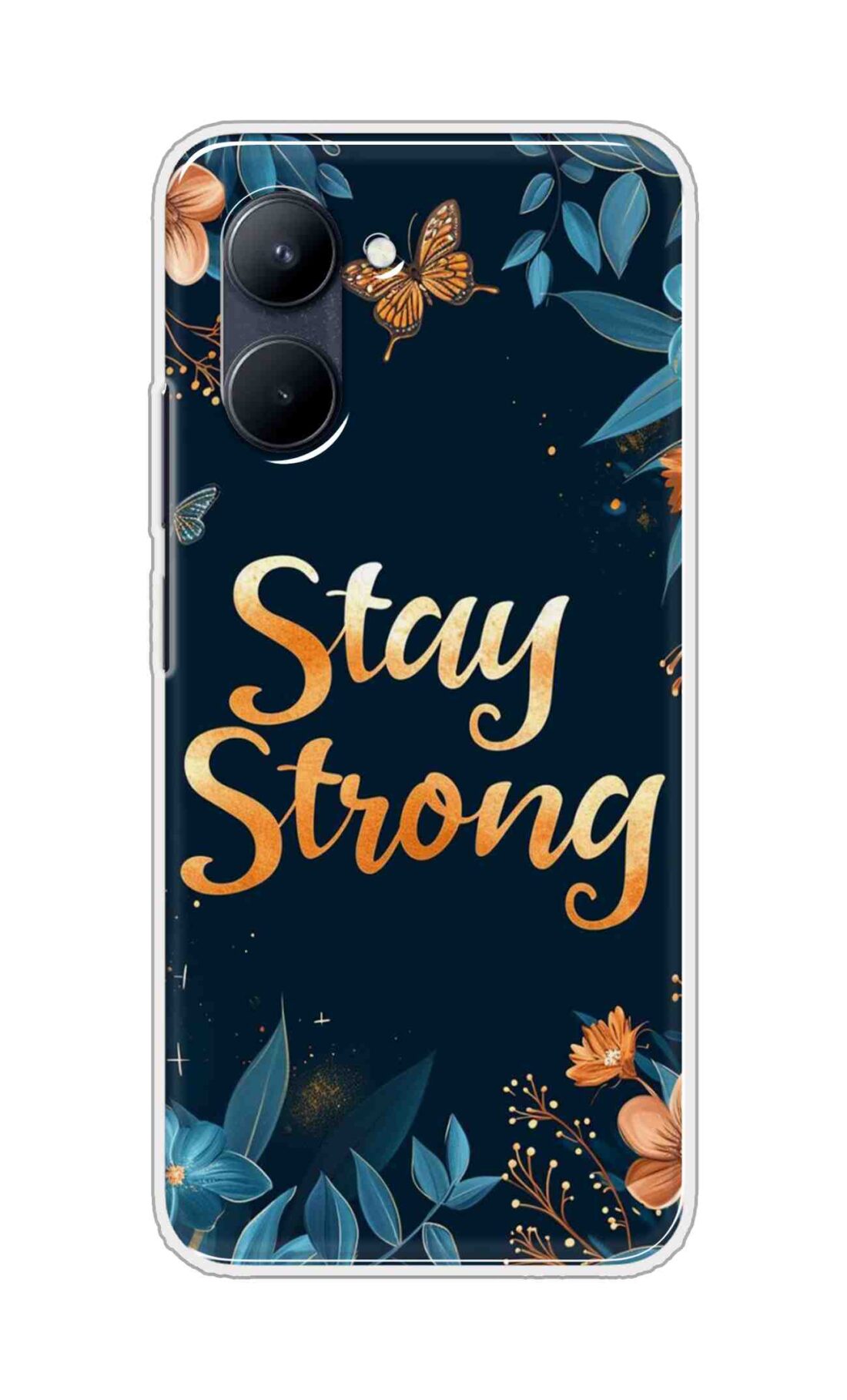 Coberta Back Cover For Realme C33 2023 Back Cover Stylish Case - Stay Strong with Flowers Design D16514