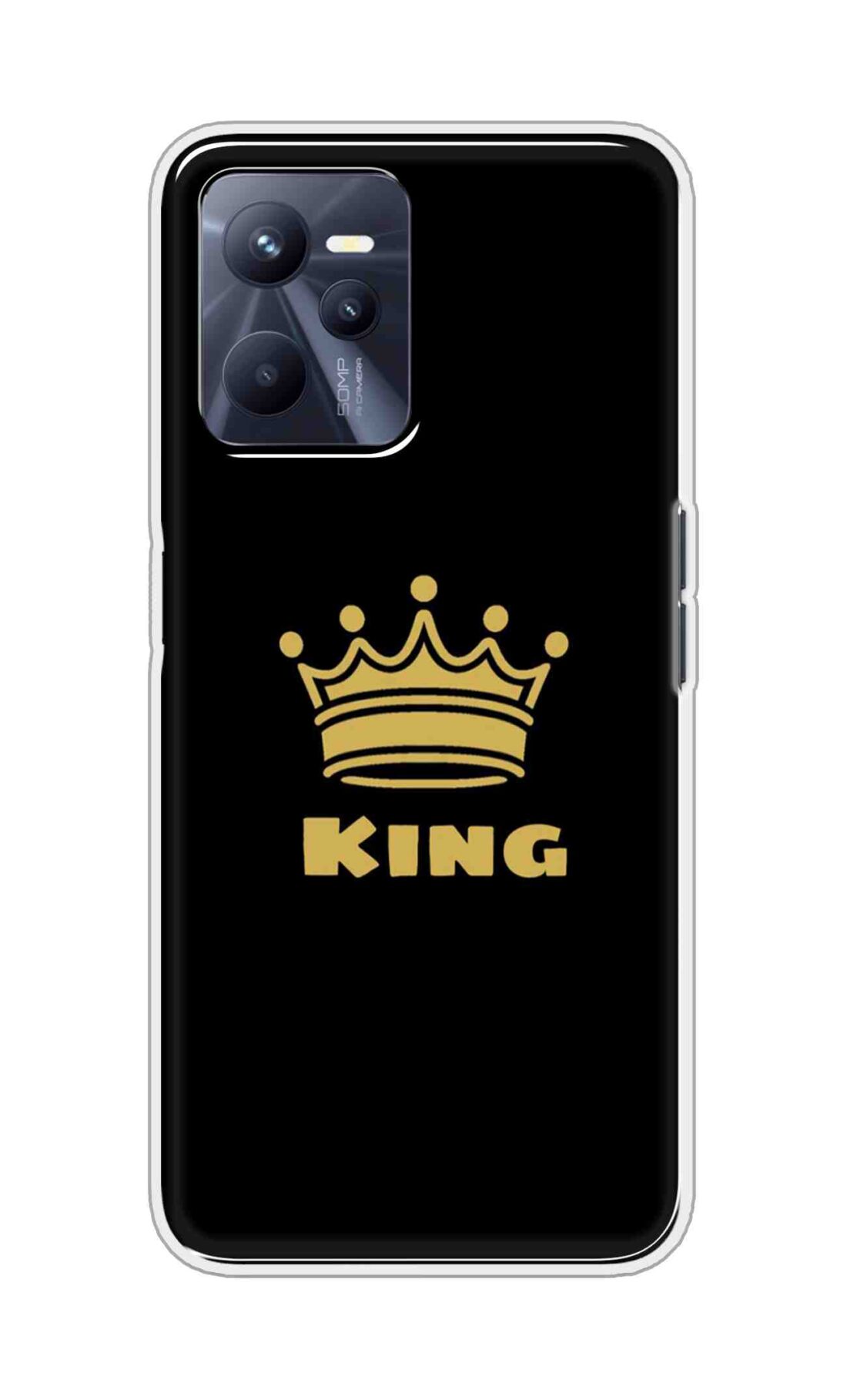 Coberta Back Cover For Realme C35 Back Cover Stylish Case - King Texts in Black Design D11092