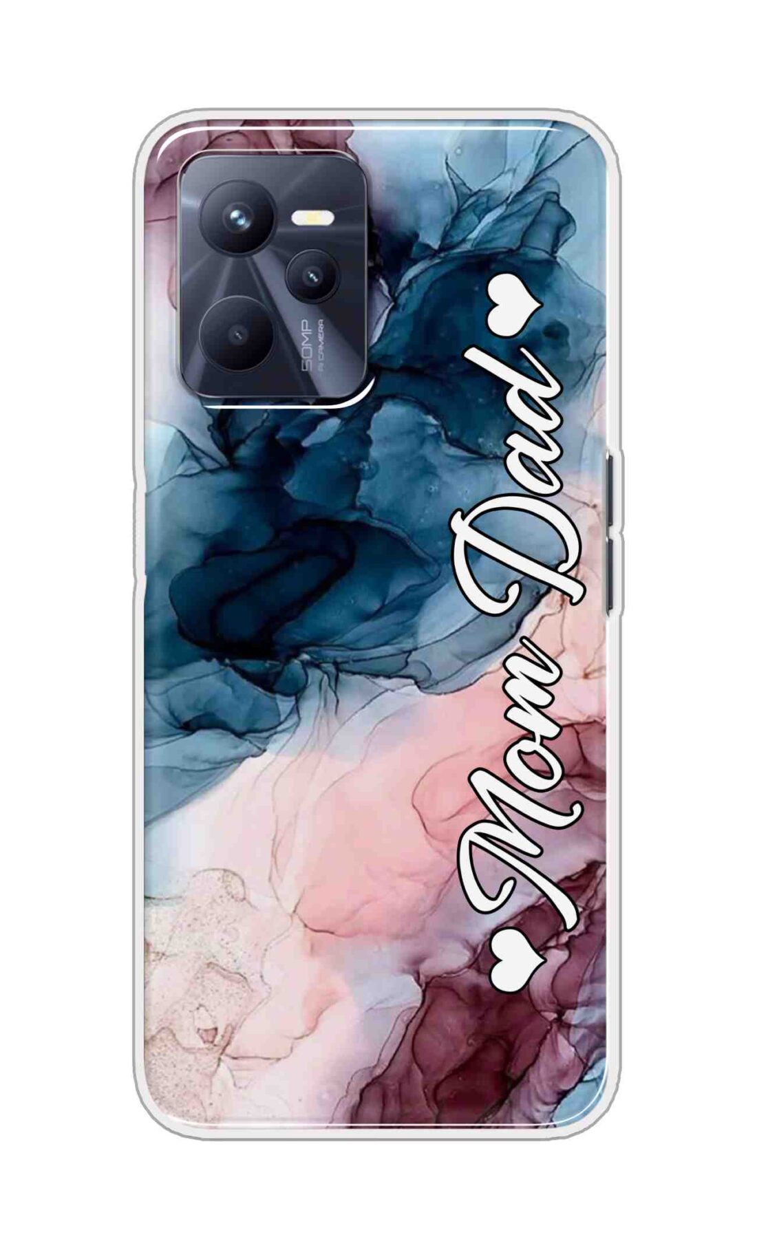 Coberta Back Cover For Realme C35 Back Cover Stylish Case - Mom and Dad on Colourful Marble D16654