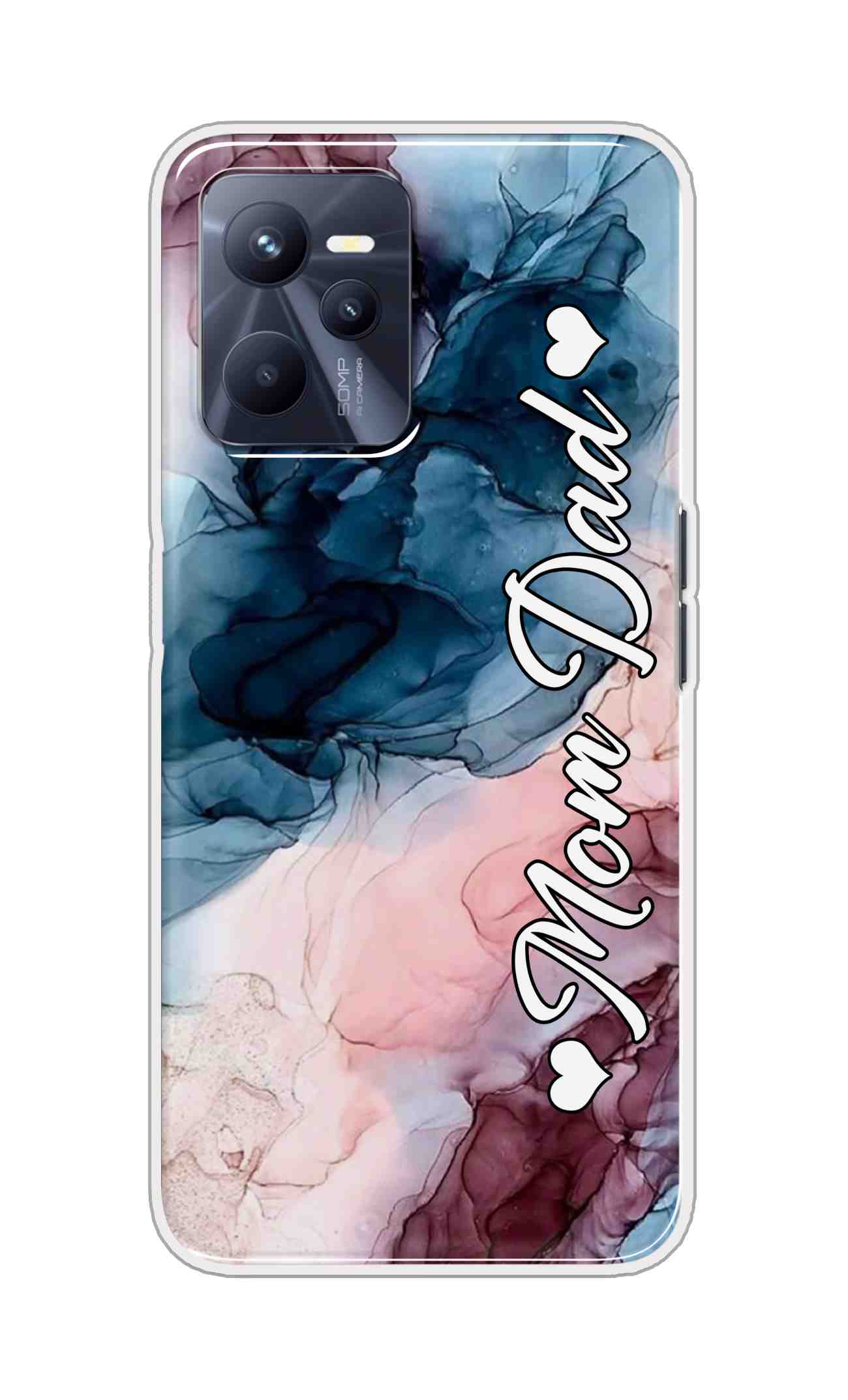 Coberta Back Cover For Realme C35 Back Cover Stylish Case - Mom and Dad on Colourful Marble D16654