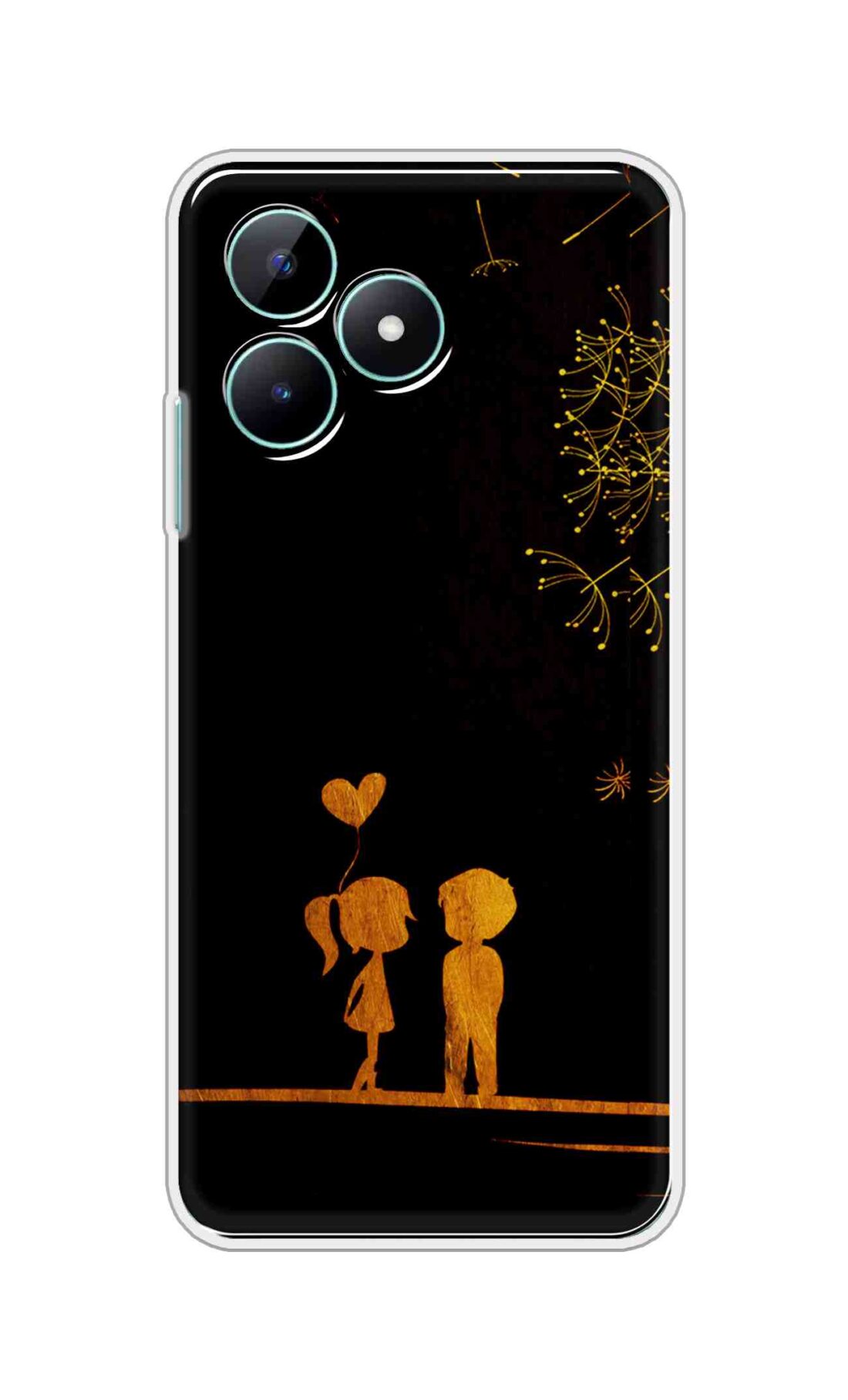 Coberta Back Cover For Realme C51 Back Cover Stylish Case - Girl and Boy Love in Black Design D11017