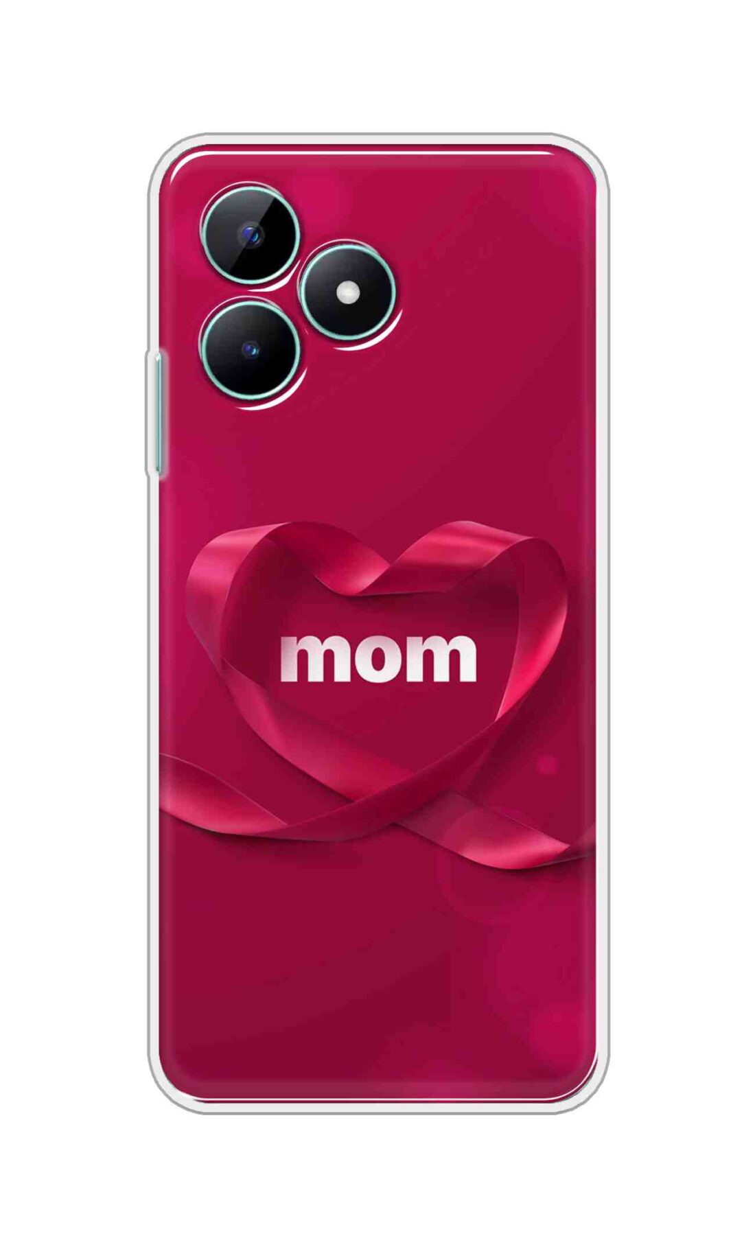 Coberta Back Cover For Realme C51 Back Cover Stylish Case - Mom texts in Red heart Design D11317