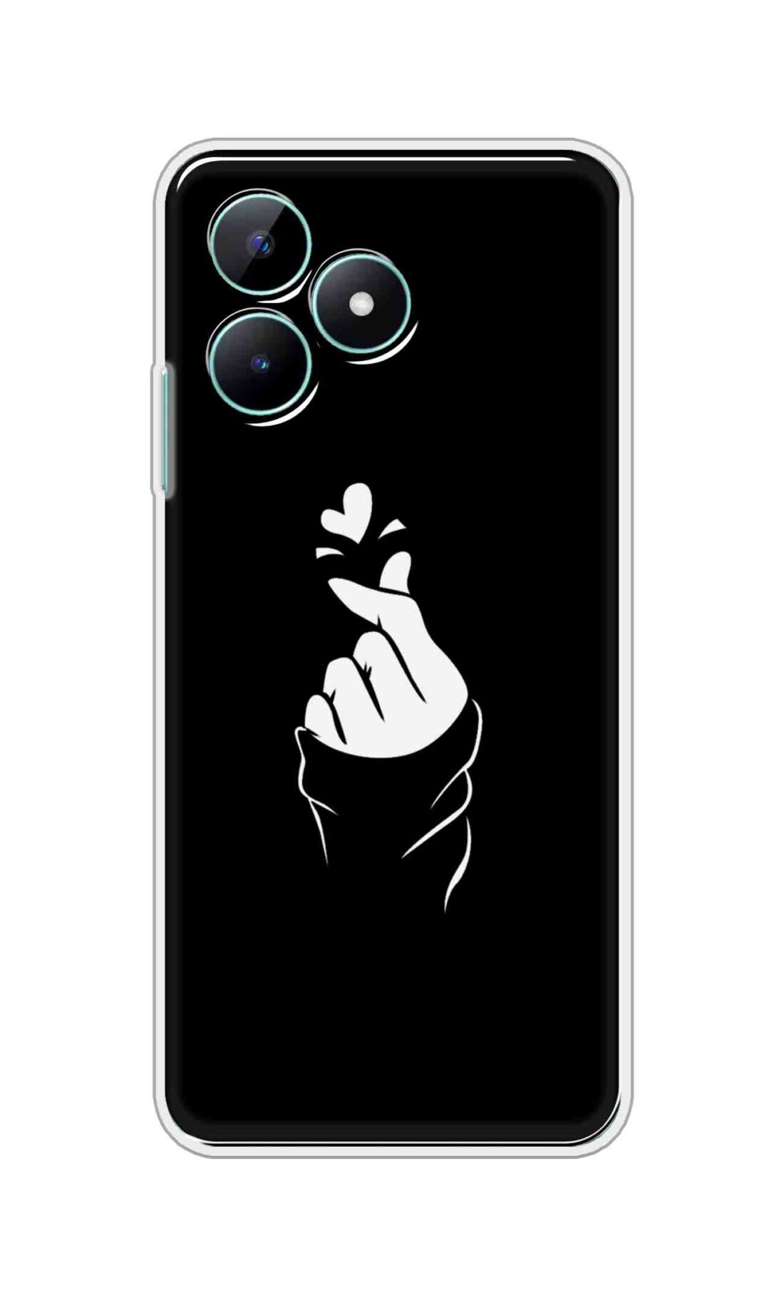 Coberta Back Cover For Realme C51 Back Cover Stylish Case - Black Korean Heart Design D11802