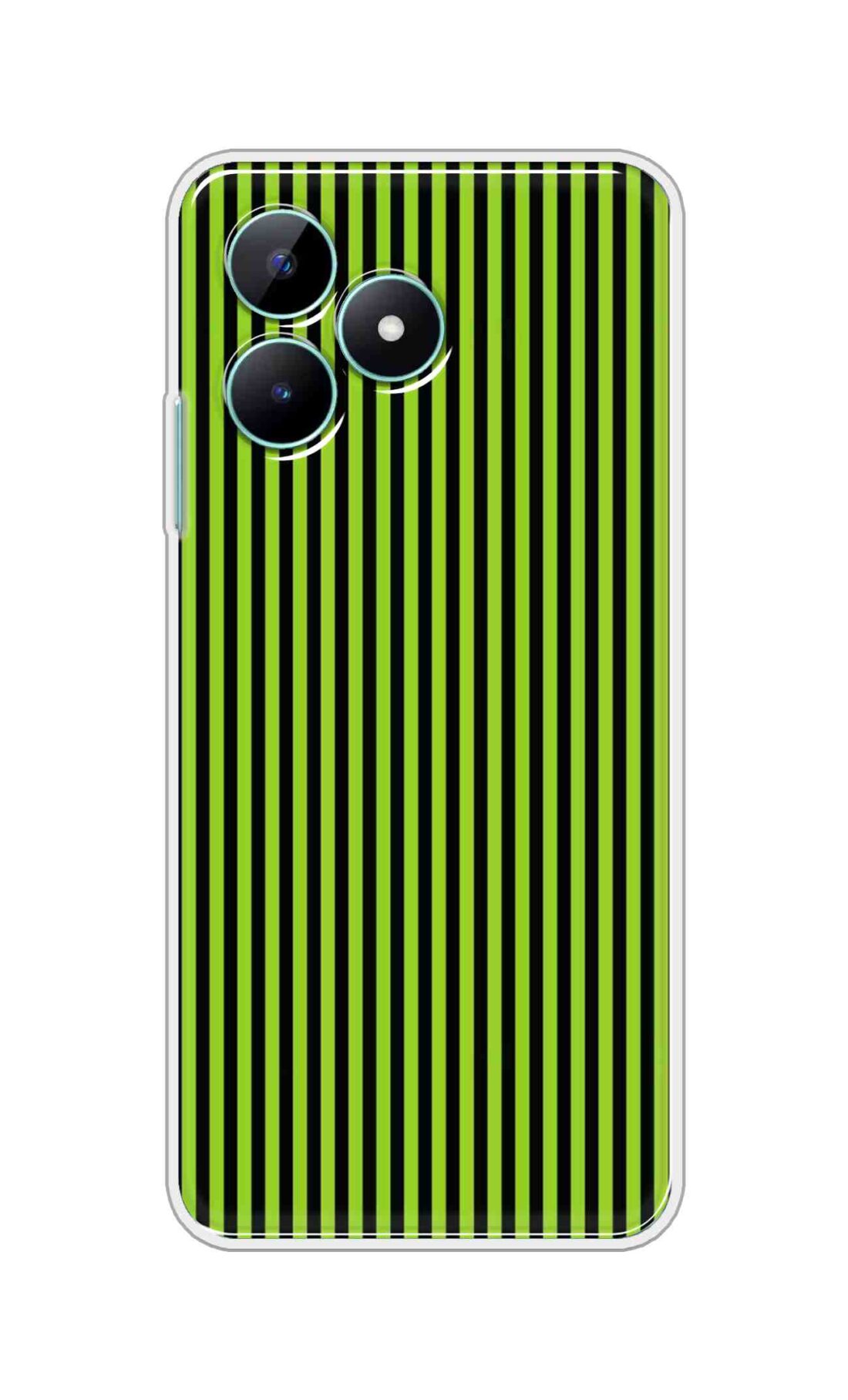 Coberta Back Cover For Realme C51 Back Cover Stylish Case - Green and Black Liner Design D16511