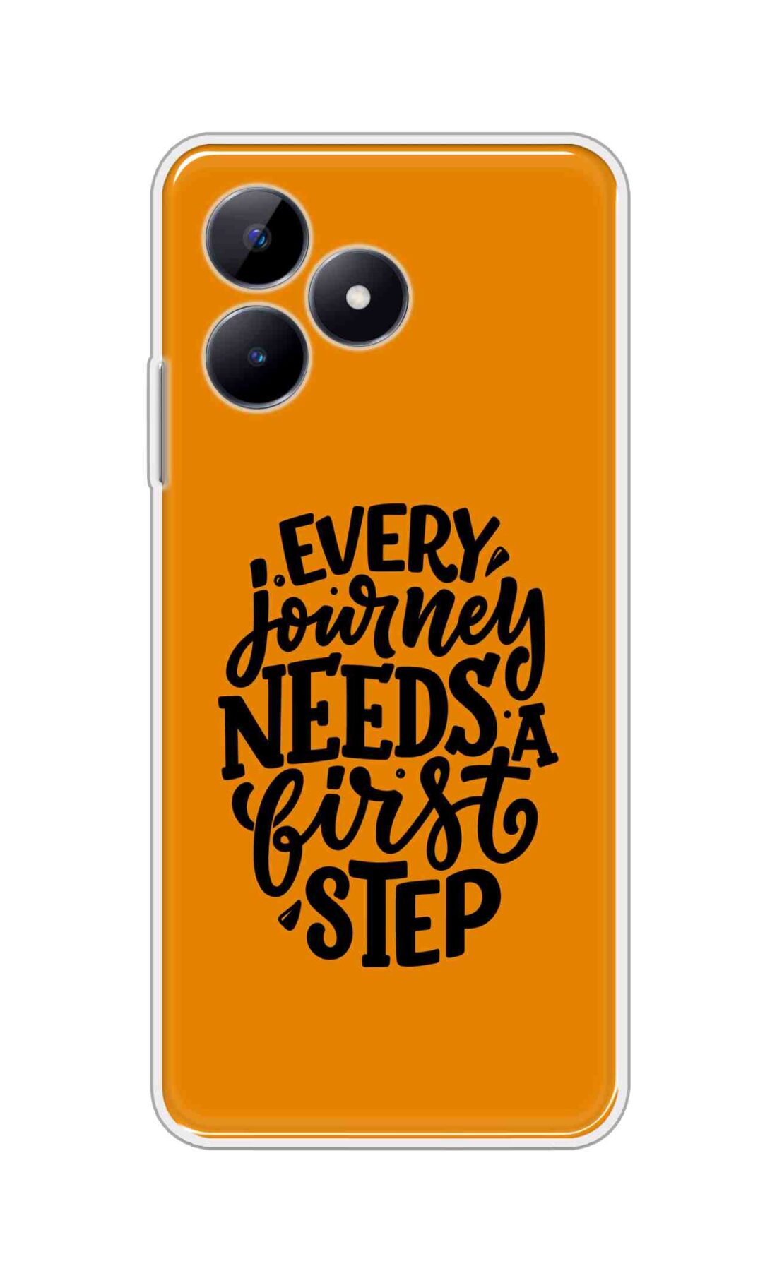 Coberta Back Cover For Realme C53 Back Cover Stylish Case - Every Journey Needs a First Step in Orange Design D16503