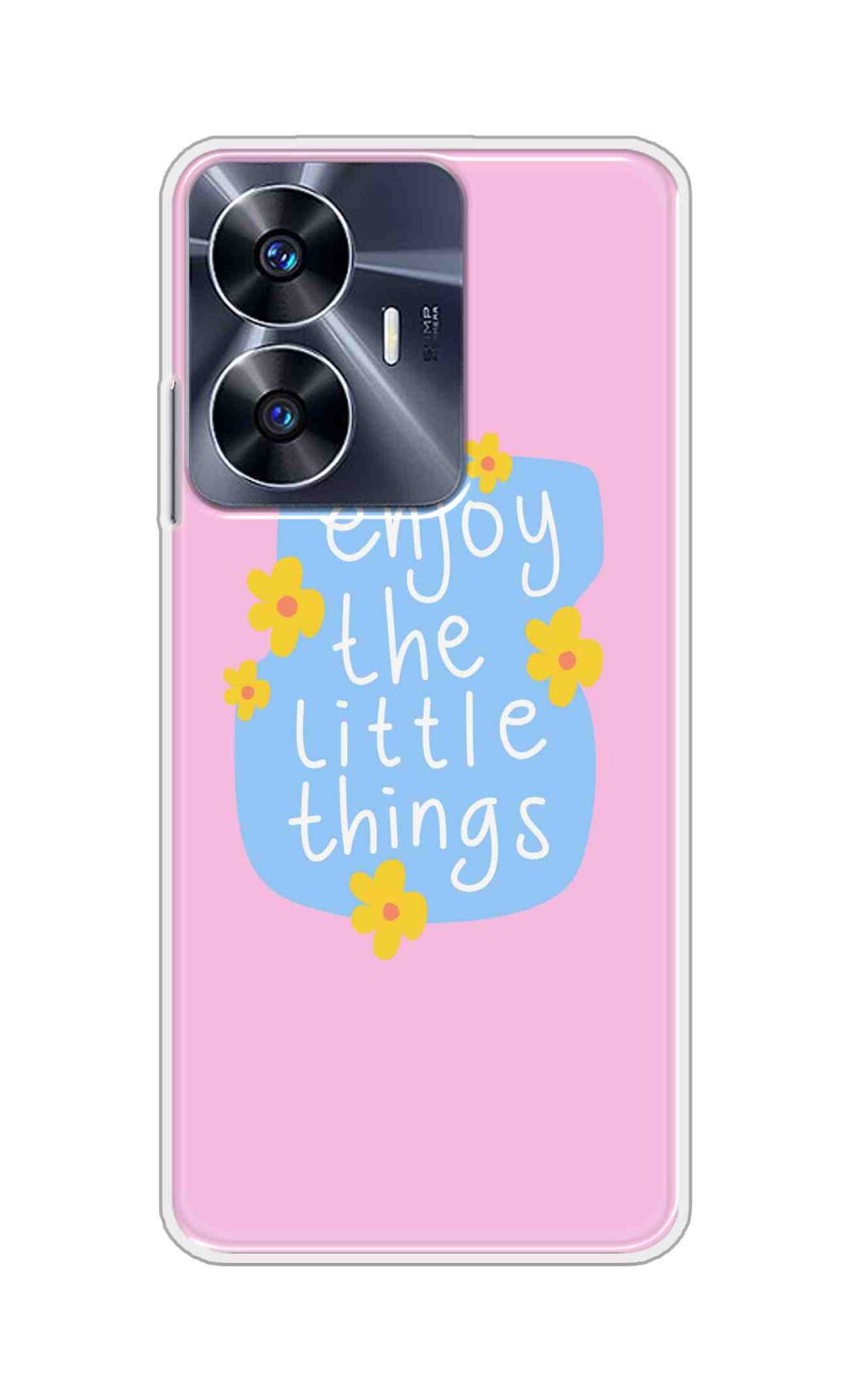 Coberta Back Cover For Realme C55 Back Cover Stylish Case - Enjoy the Little Things in Pink Design D16504