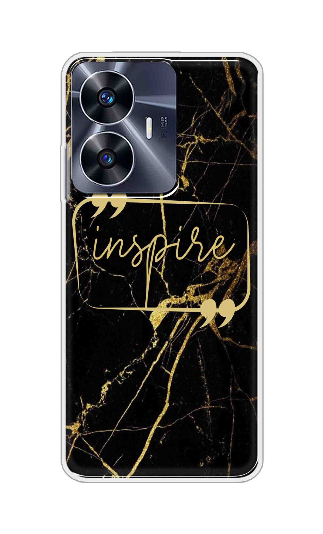 Coberta Back Cover For Realme C55 Back Cover Stylish Case - Inspire in Golden Marble Design D16509