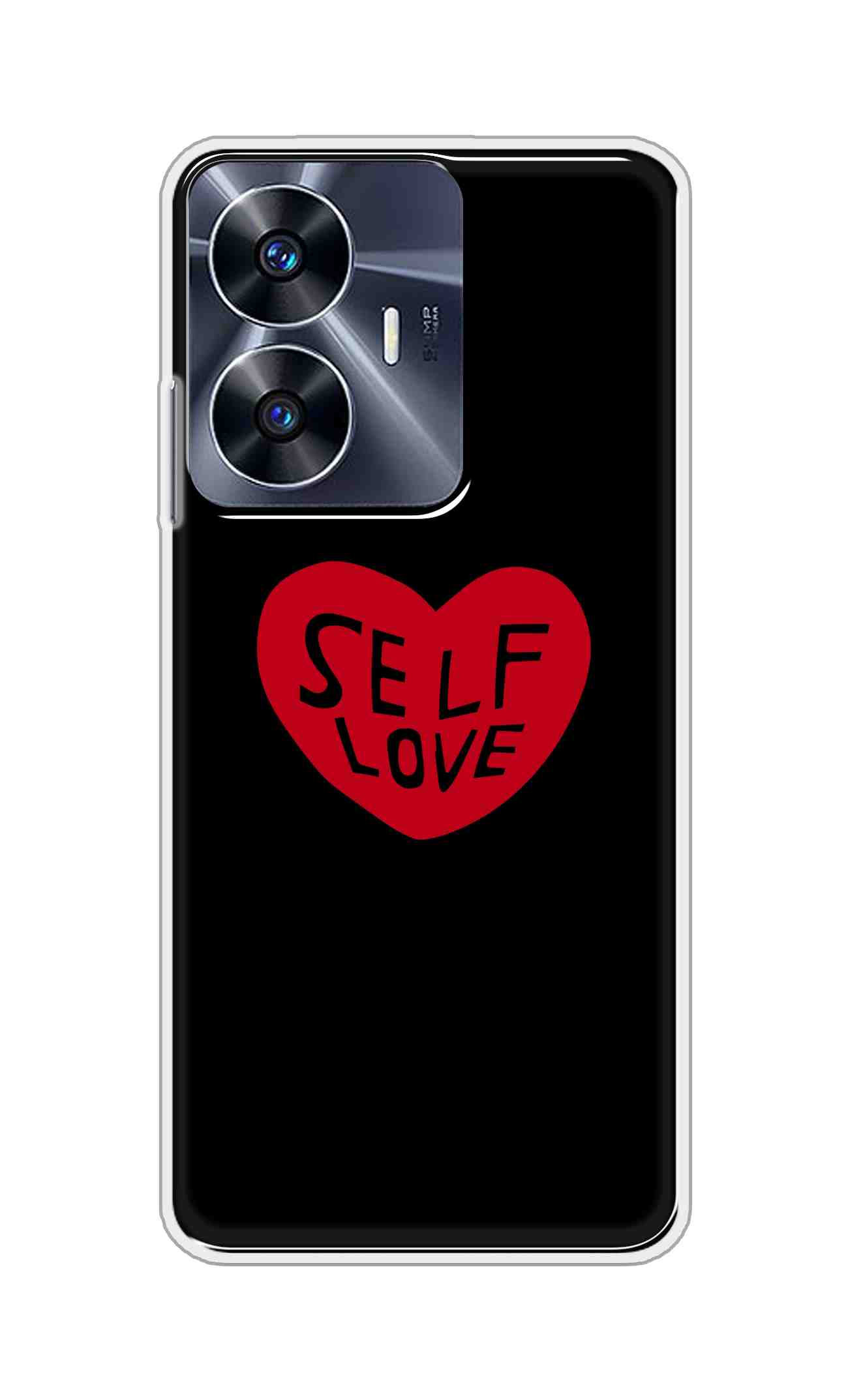 Coberta Back Cover For Realme C55 Back Cover Stylish Case - Self Love Heart in Black Design D16516