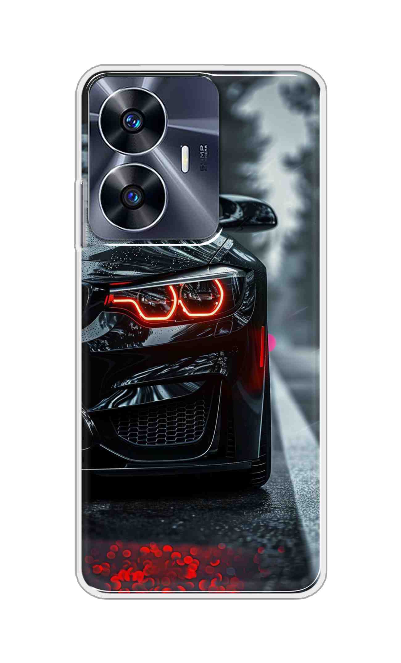 Coberta Back Cover For Realme C55 Back Cover Stylish Case - Black Car Design D16542