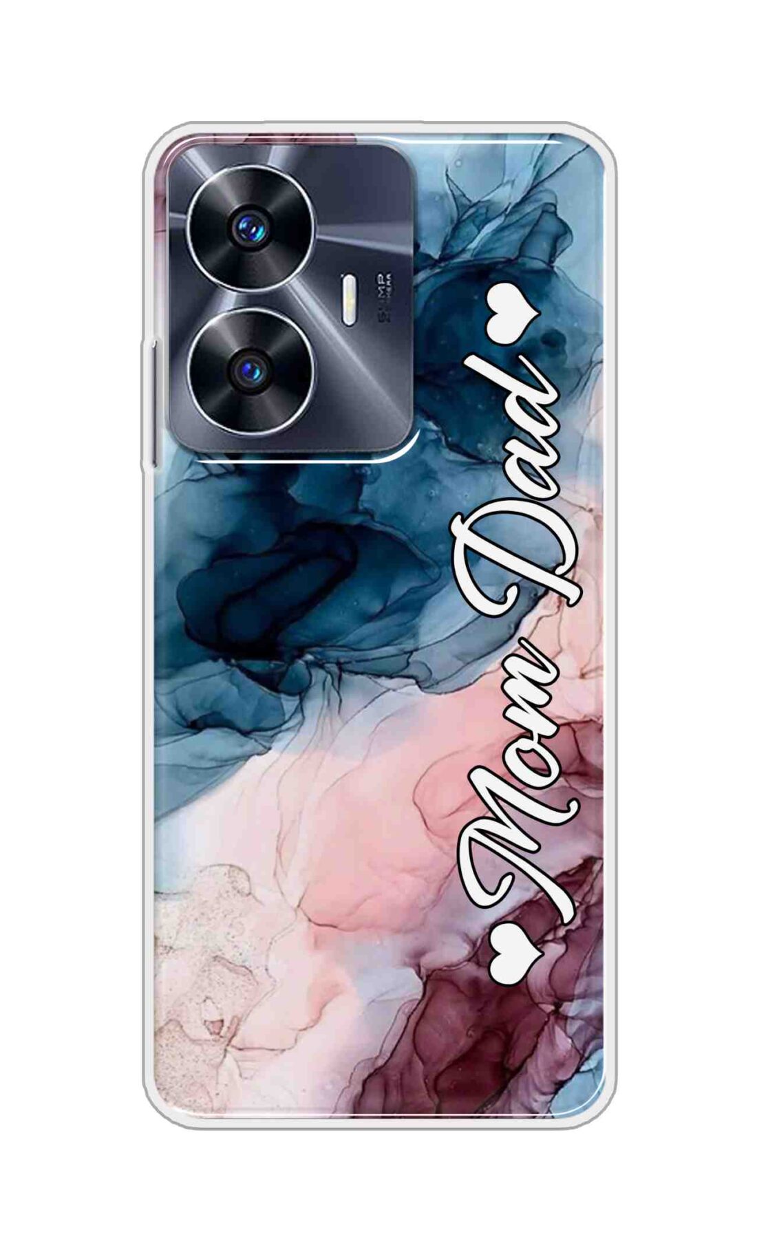 Coberta Back Cover For Realme C55 Back Cover Stylish Case - Mom and Dad on Colourful Marble D16654