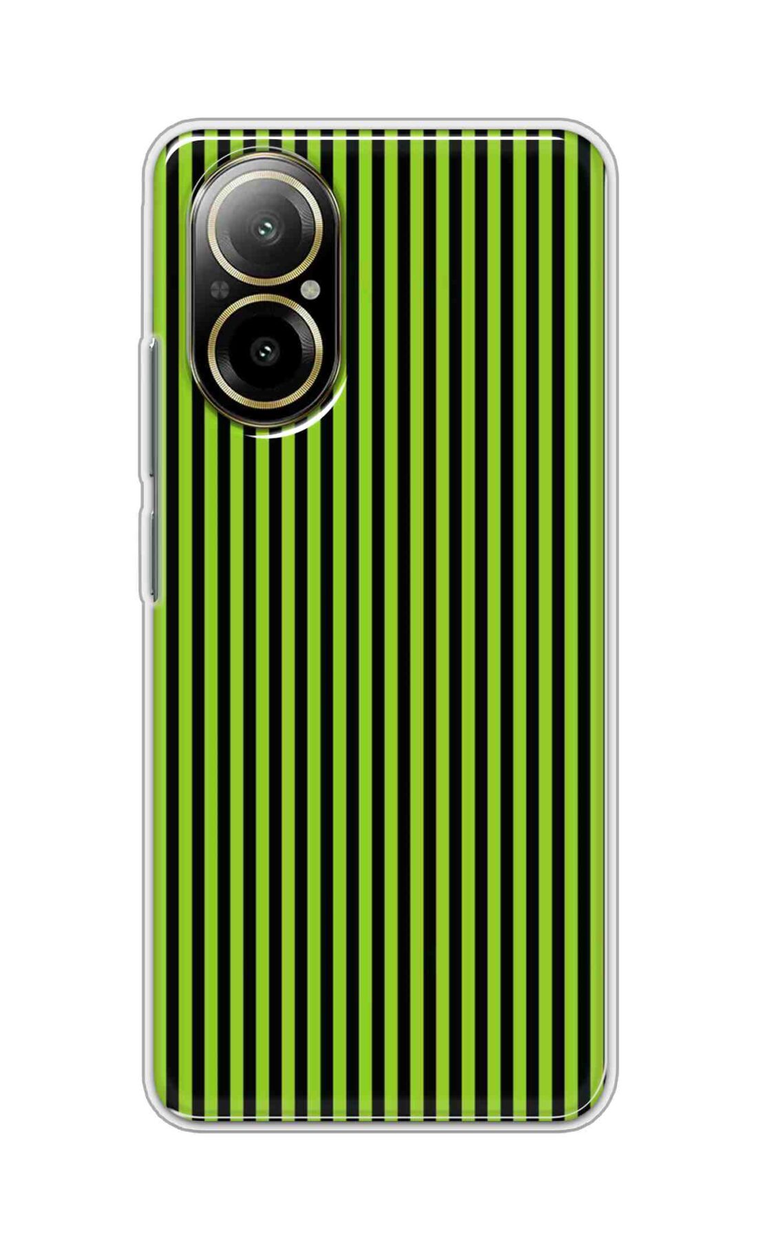 Coberta Back Cover For Realme C67 4G Back Cover Stylish Case - Green and Black Liner Design D16511