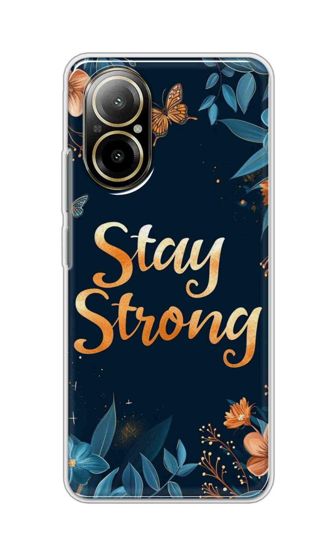 Coberta Back Cover For Realme C67 4G Back Cover Stylish Case - Stay Strong with Flowers Design D16514