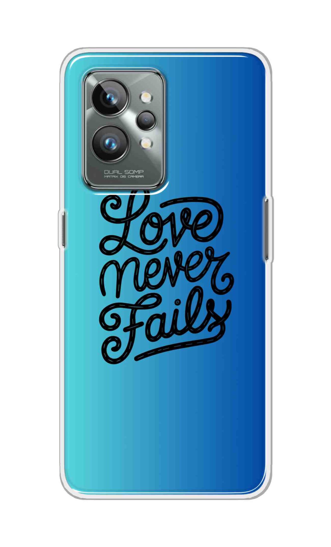 Coberta Back Cover For Realme GT 2 Pro Back Cover Stylish Case - Love Never Fails in Blue Design D16643