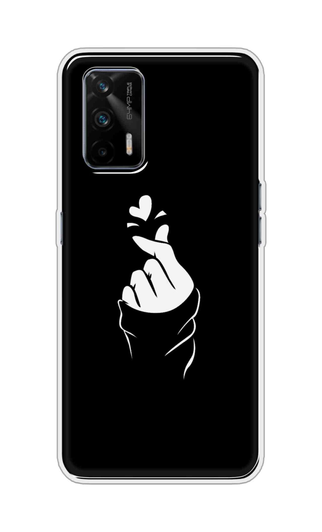 Coberta Back Cover For Realme GT 5G Back Cover Stylish Case - Black Korean Heart Design D11802