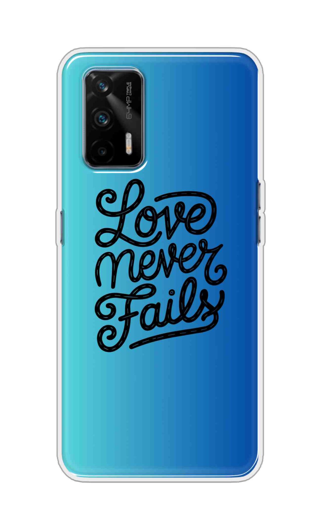 Coberta Back Cover For Realme GT 5G Back Cover Stylish Case - Love Never Fails in Blue Design D16643