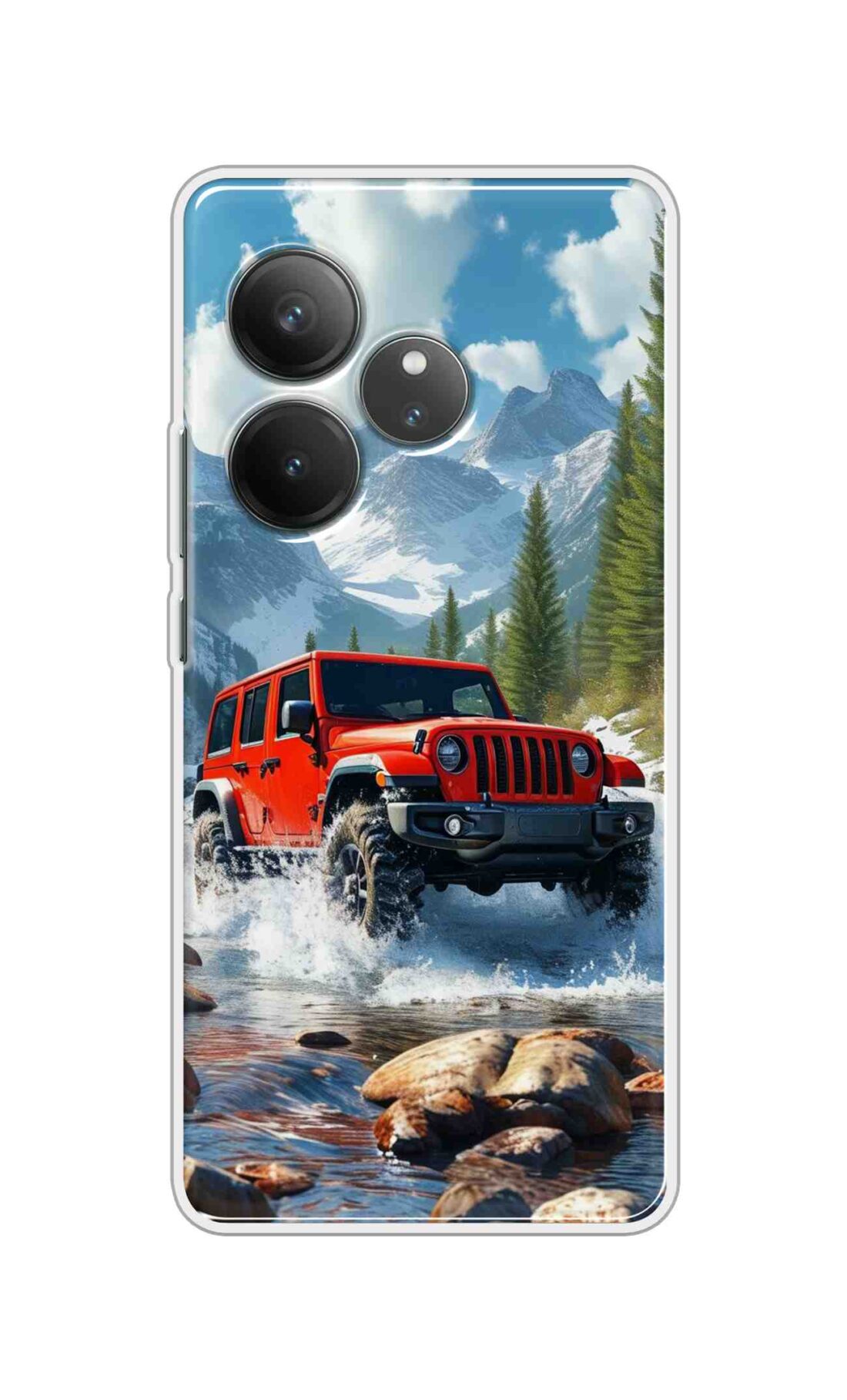 Coberta Back Cover For Realme GT6 Back Cover Stylish Case - Red Car in Nature Design D16513