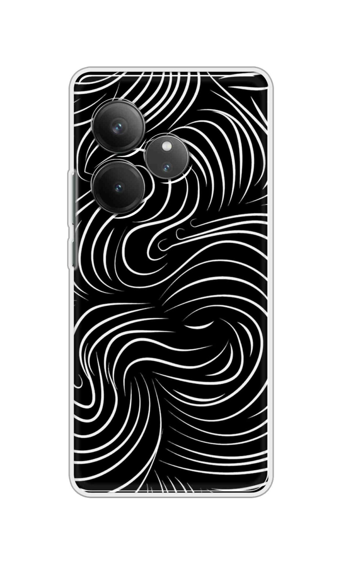 Coberta Back Cover For Realme GT6 Back Cover Stylish Case - White Curves Design D16552