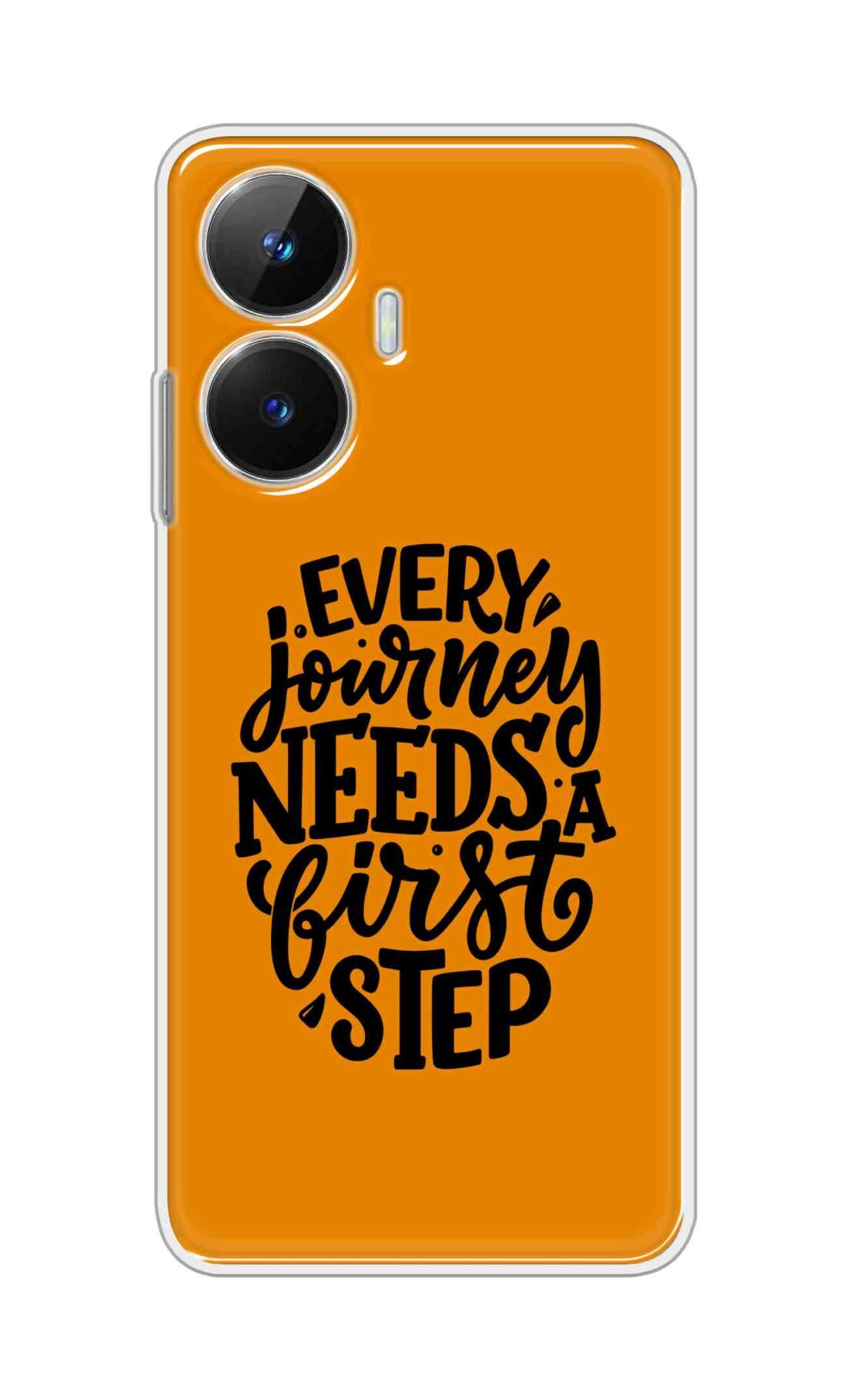 Coberta Back Cover For Realme Narzo N55 Back Cover Stylish Case - Every Journey Needs a First Step in Orange Design D16503