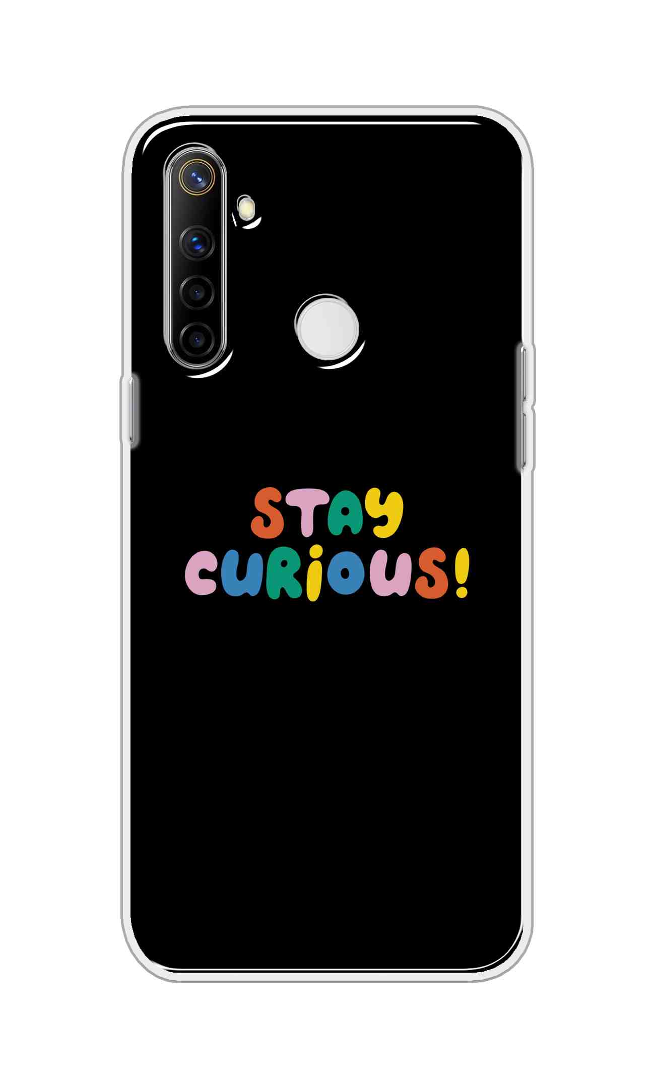 Coberta Back Cover For Realme Narzo 10 Back Cover Stylish Case - Stay Curious in Black Design D16515