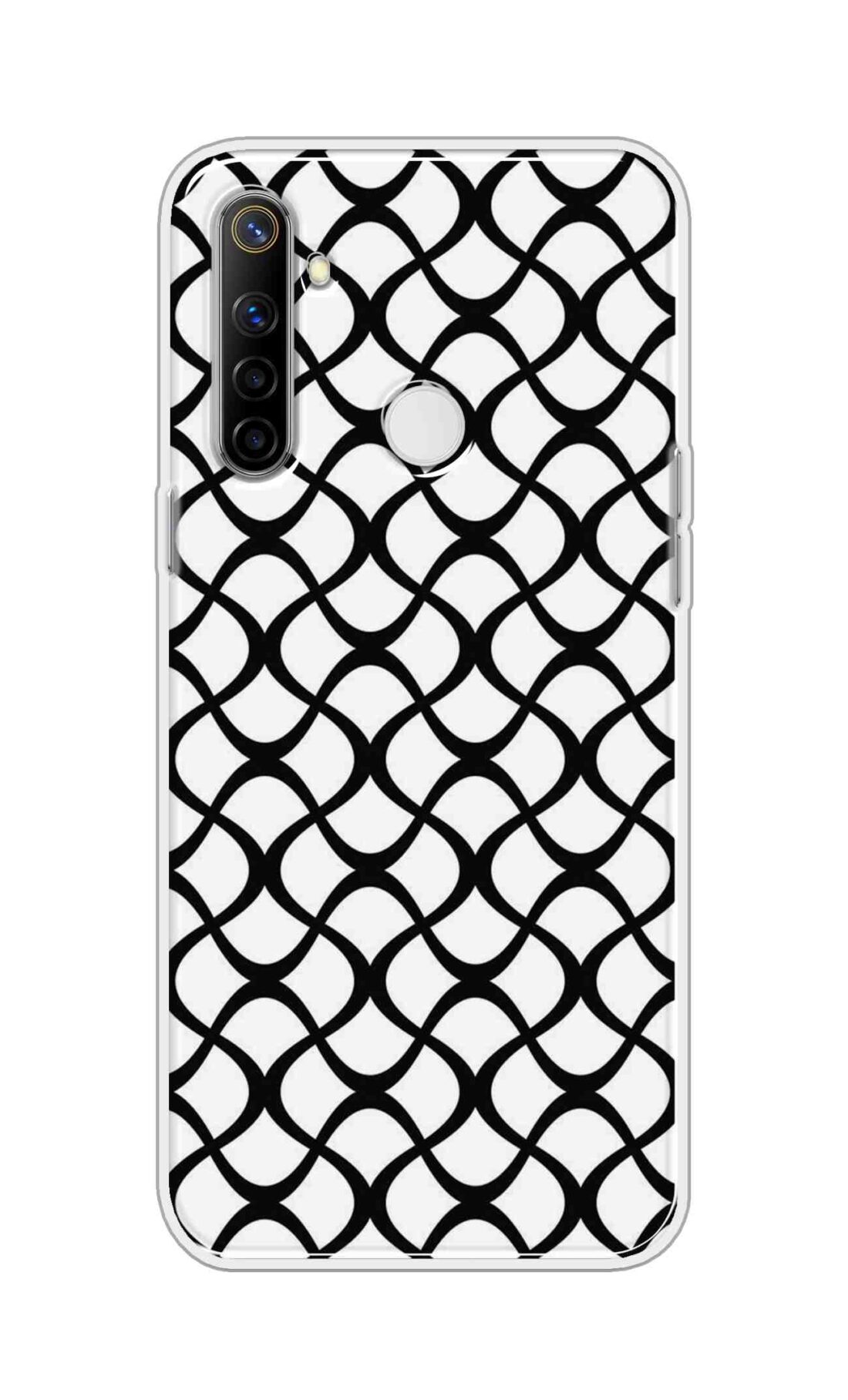 Coberta Back Cover For Realme Narzo 10 Back Cover Stylish Case - Black Zig Zag Design D16590