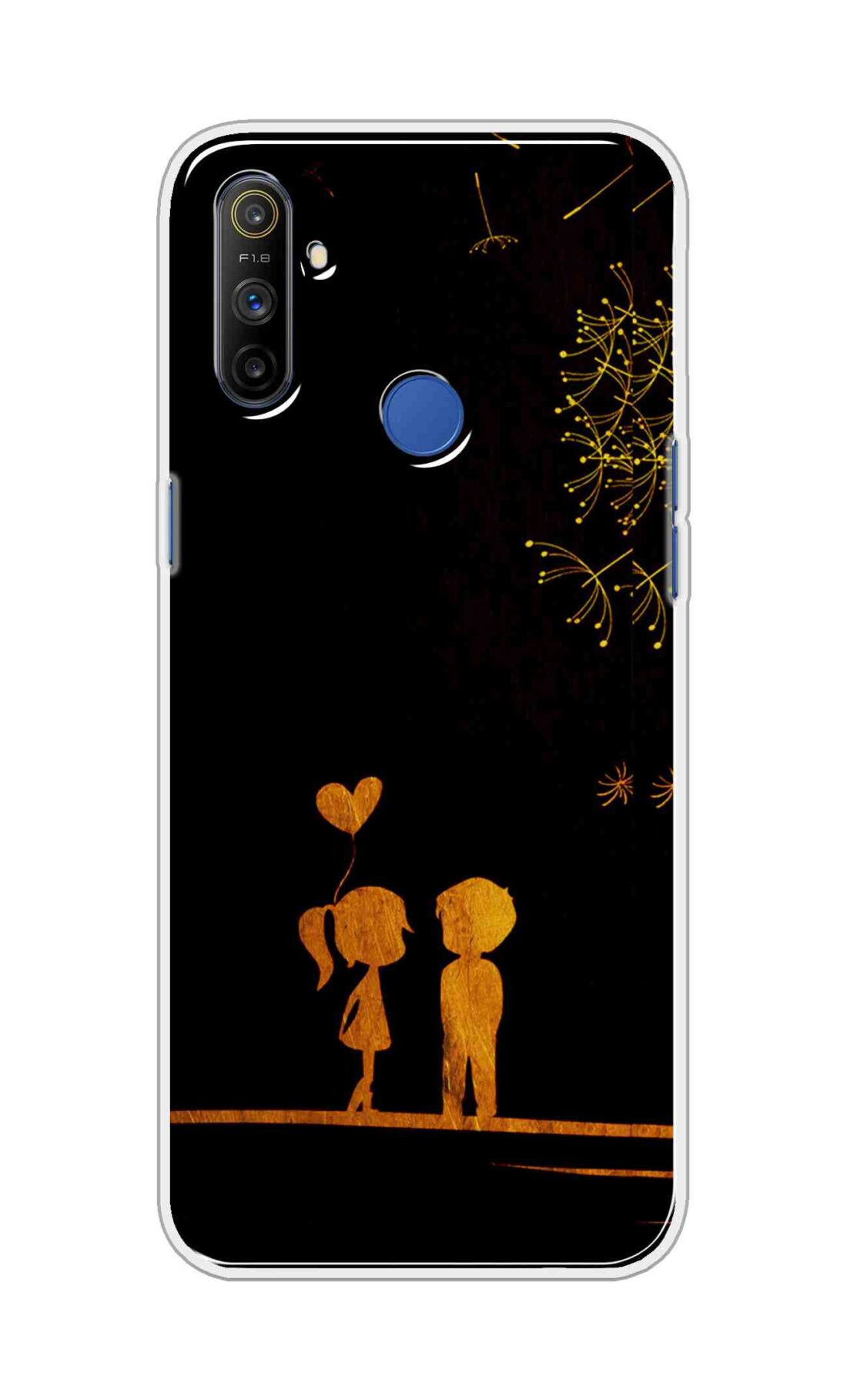 Coberta Back Cover For Realme Narzo 10A Back Cover Stylish Case - Girl and Boy Love in Black Design D11017