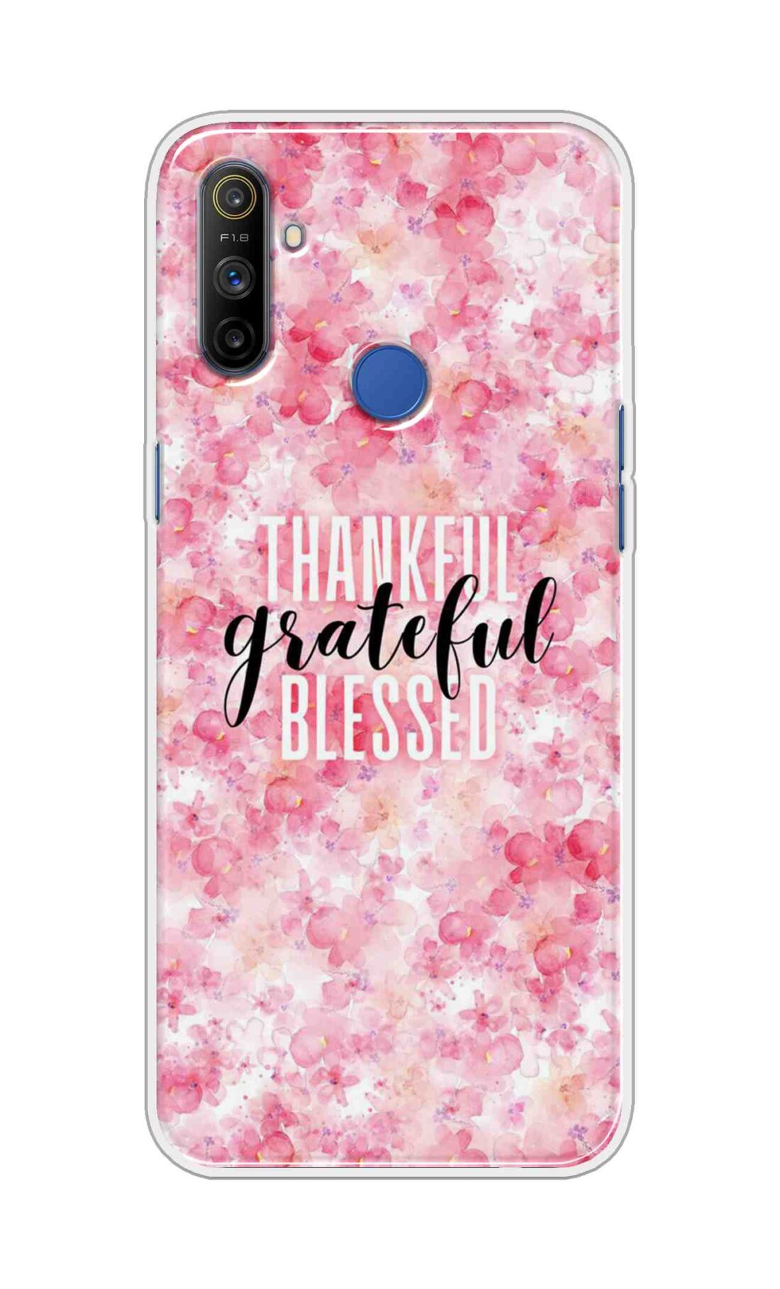 Coberta Back Cover For Realme Narzo 10A Back Cover Stylish Case - Thankful Grateful Blessed Text Design D16225