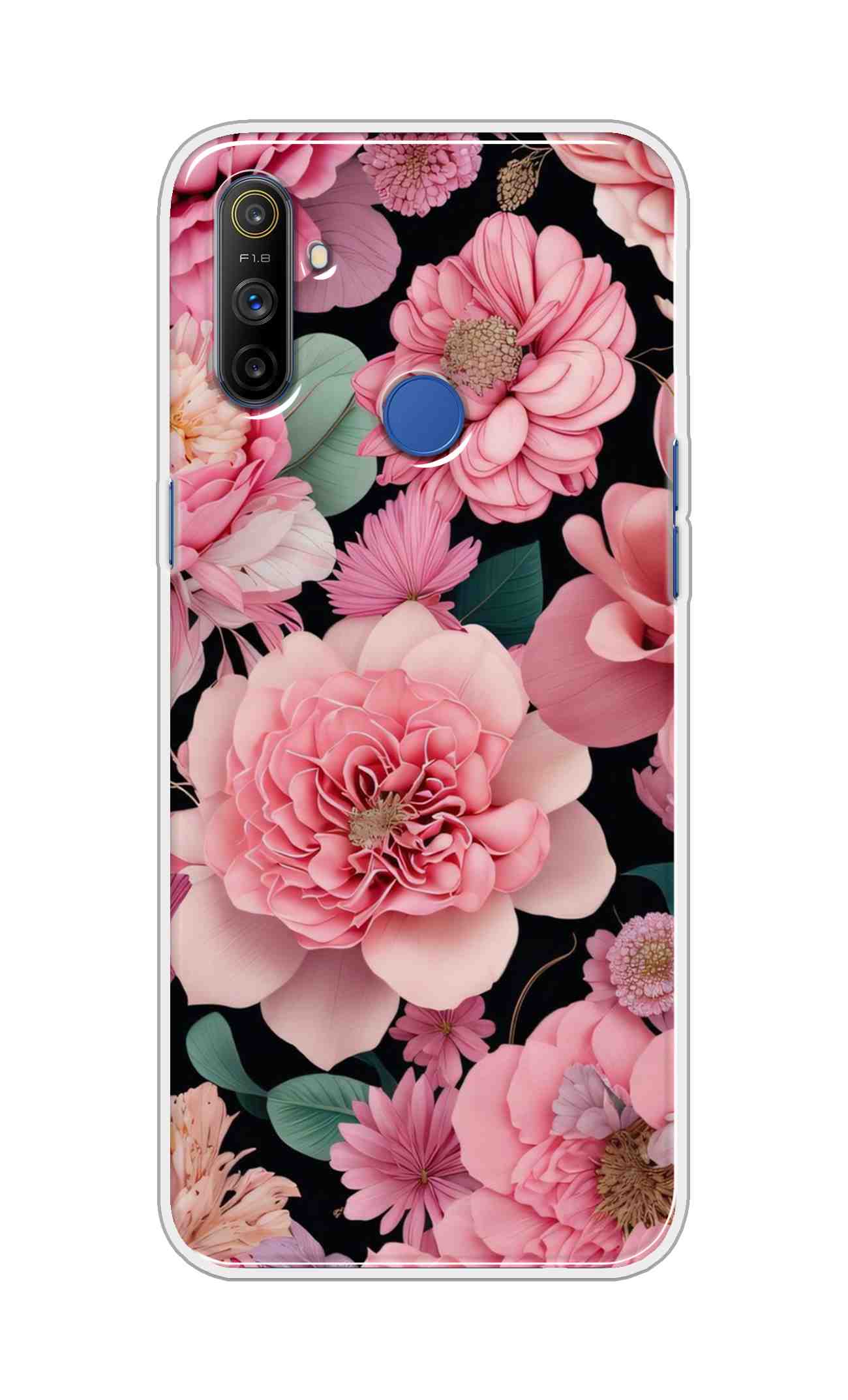 Coberta Back Cover For Realme Narzo 10A Back Cover Stylish Case - Pink Lotus Flowers Design D16233