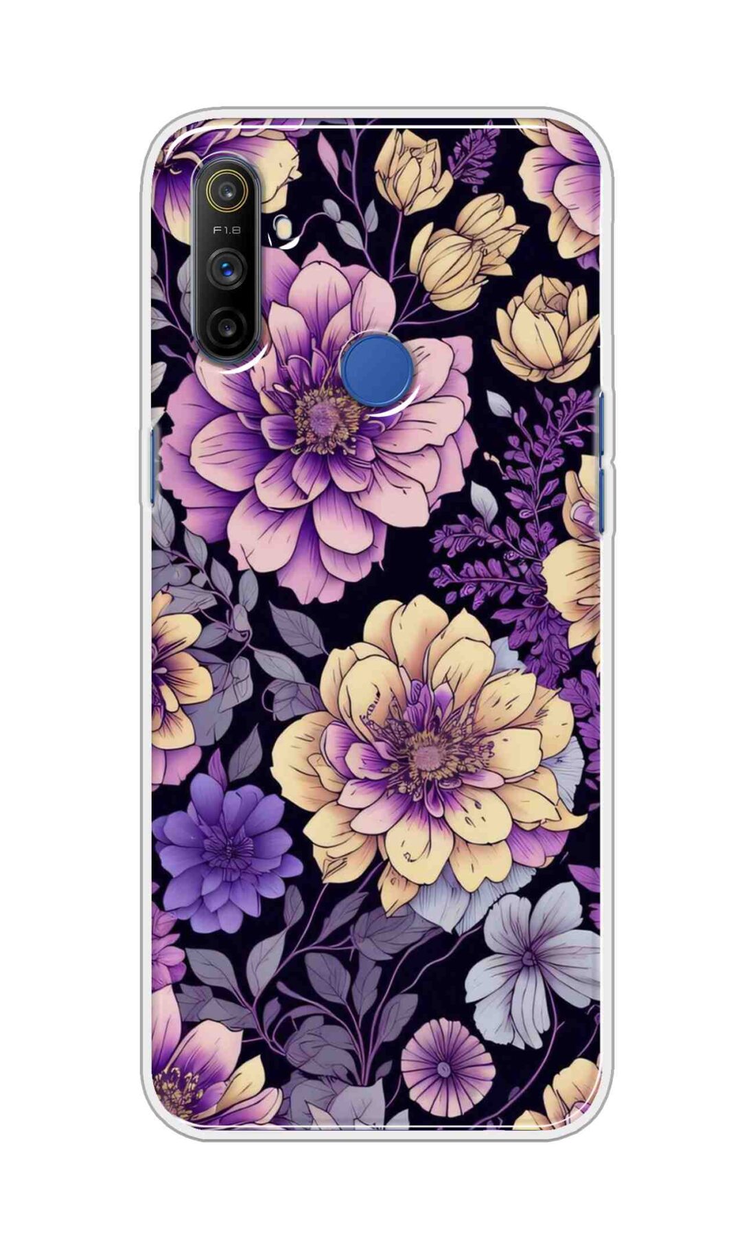 Coberta Back Cover For Realme Narzo 10A Back Cover Stylish Case - Pink and Yellow Lotus Flowers Design D16263