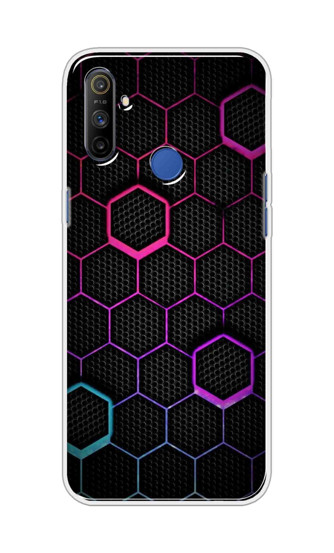 Coberta Back Cover For Realme Narzo 10A Back Cover Stylish Case - Multicolour Hexogan Pattern Design D16451