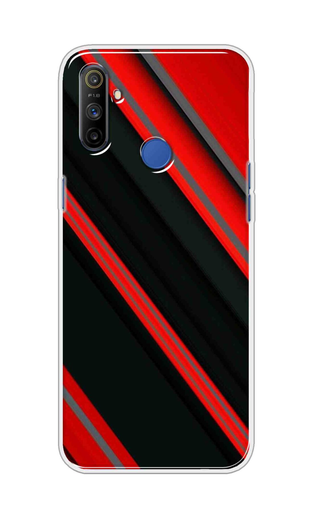 Coberta Back Cover For Realme Narzo 10A Back Cover Stylish Case - Red and Black 3D Pattern Design D16461
