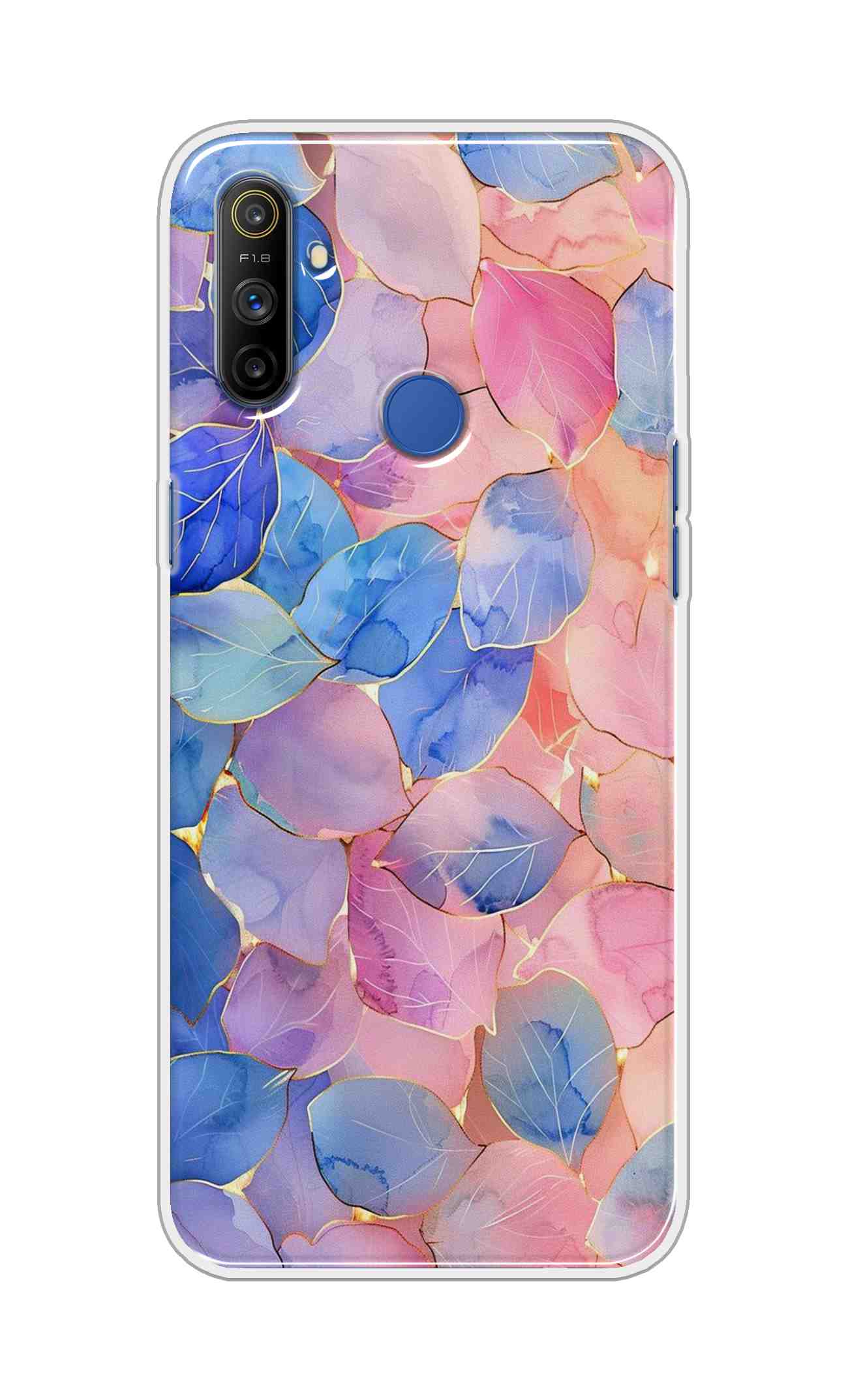 Coberta Back Cover For Realme Narzo 10A Back Cover Stylish Case - Multicolour Artifical Leaves Design D16491