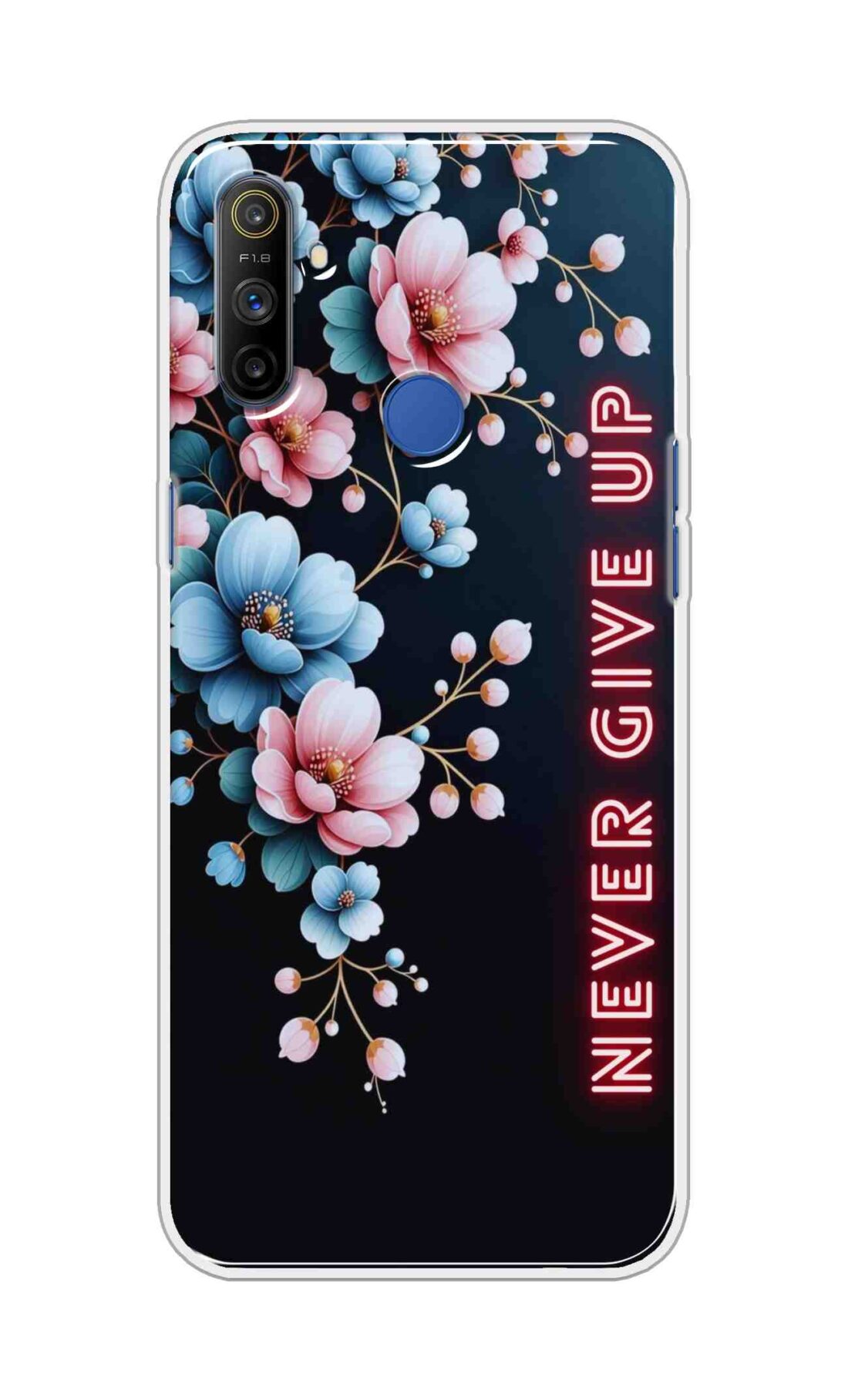 Coberta Back Cover For Realme Narzo 10A Back Cover Stylish Case - Never Give Up with Flowers Design D16500