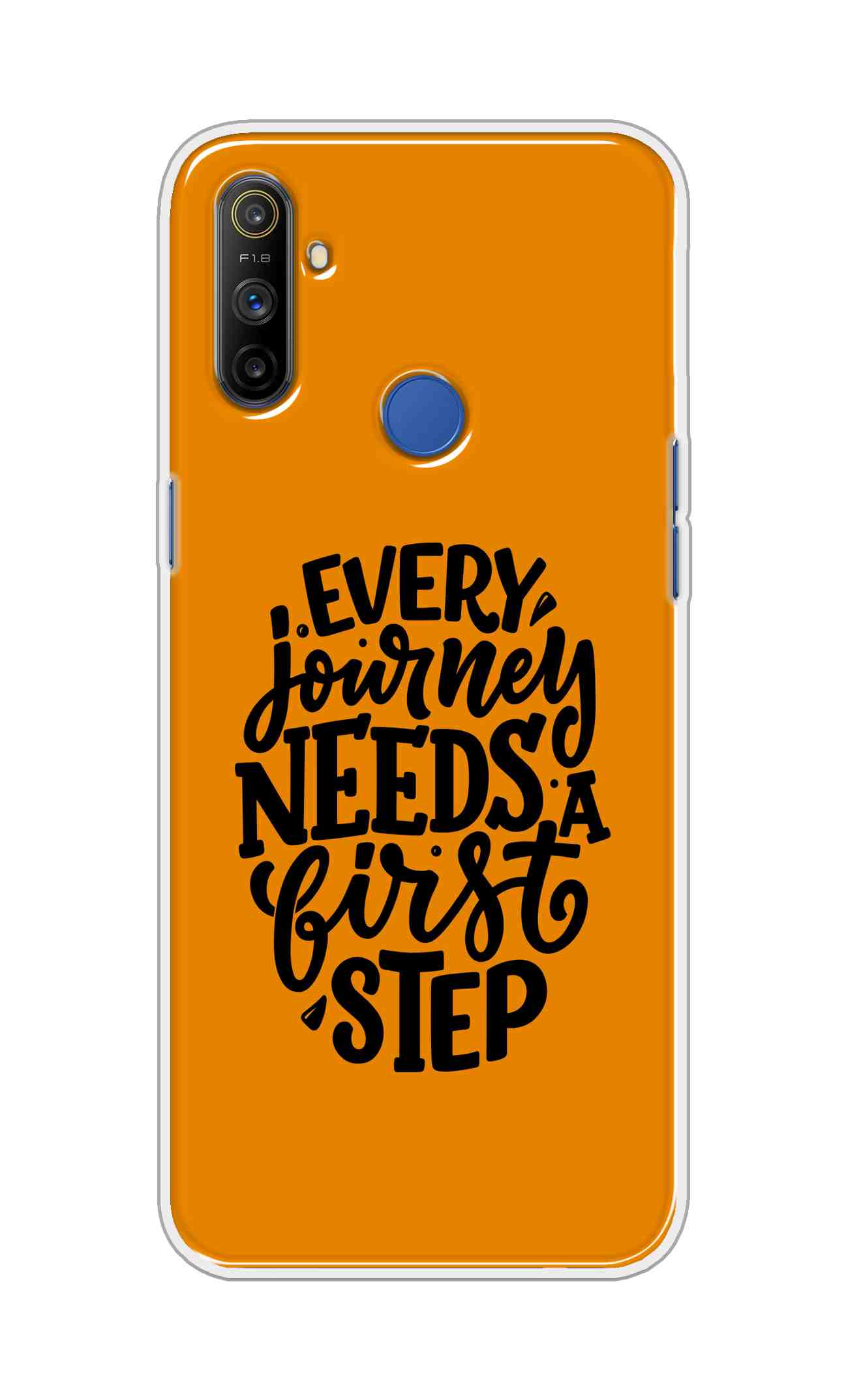 Coberta Back Cover For Realme Narzo 10A Back Cover Stylish Case - Every Journey Needs a First Step in Orange Design D16503